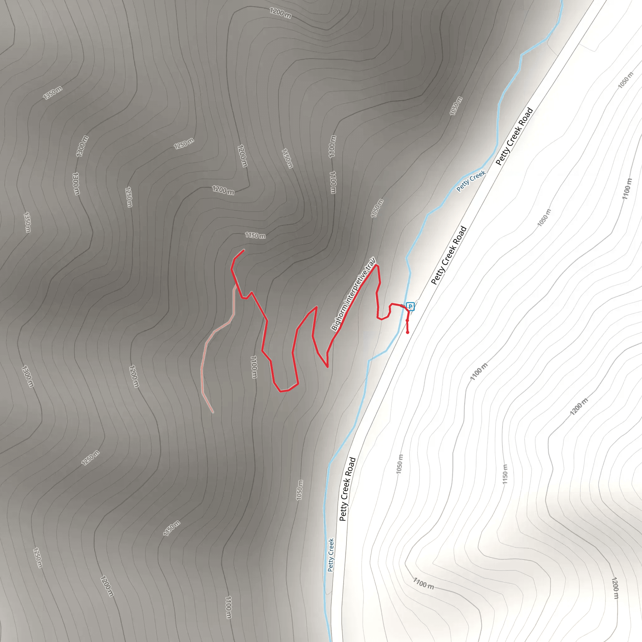 Bighorm Interpretive Trail mobile static map