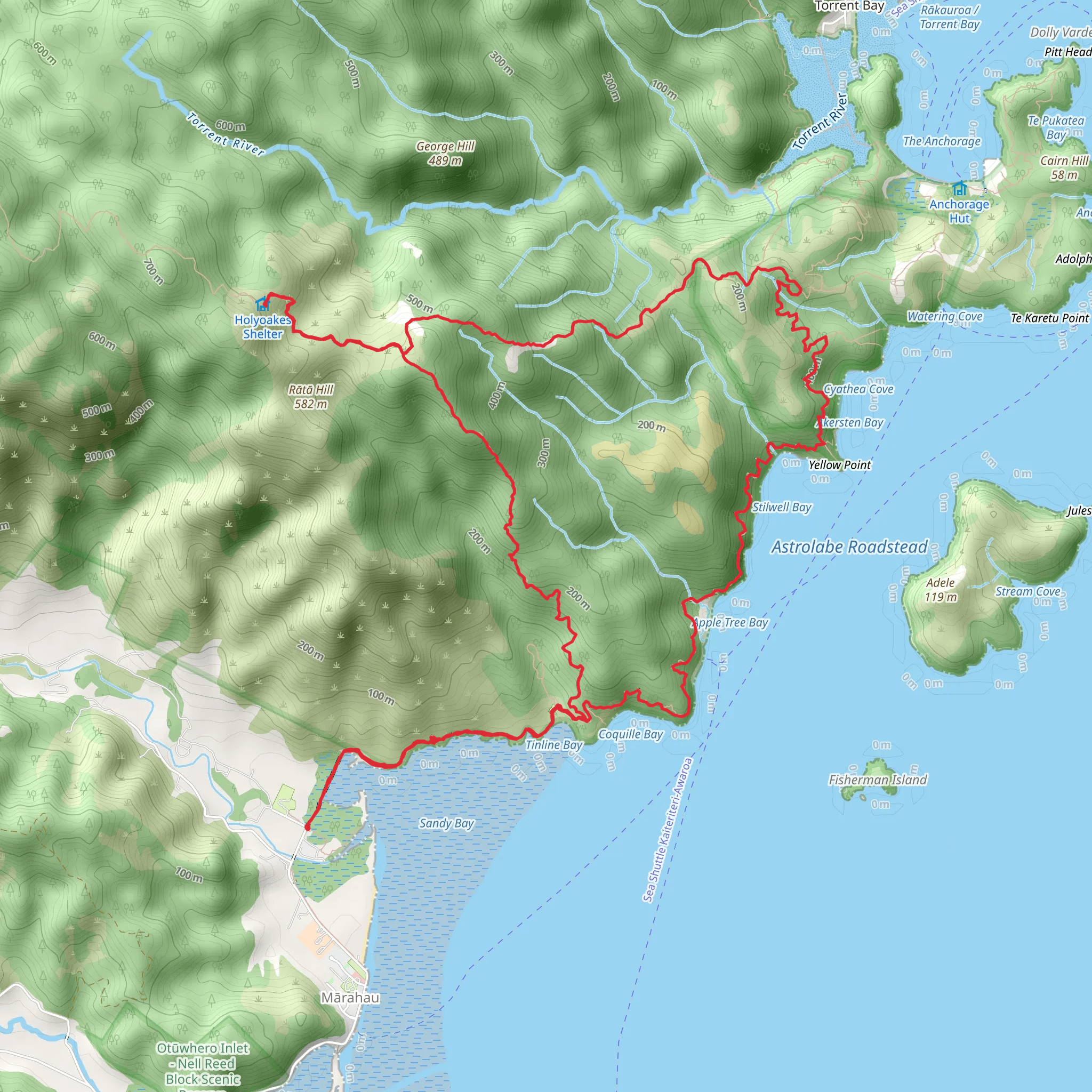 Holyoaks Clearing Shelter and Akserson Bay Loop mobile static map