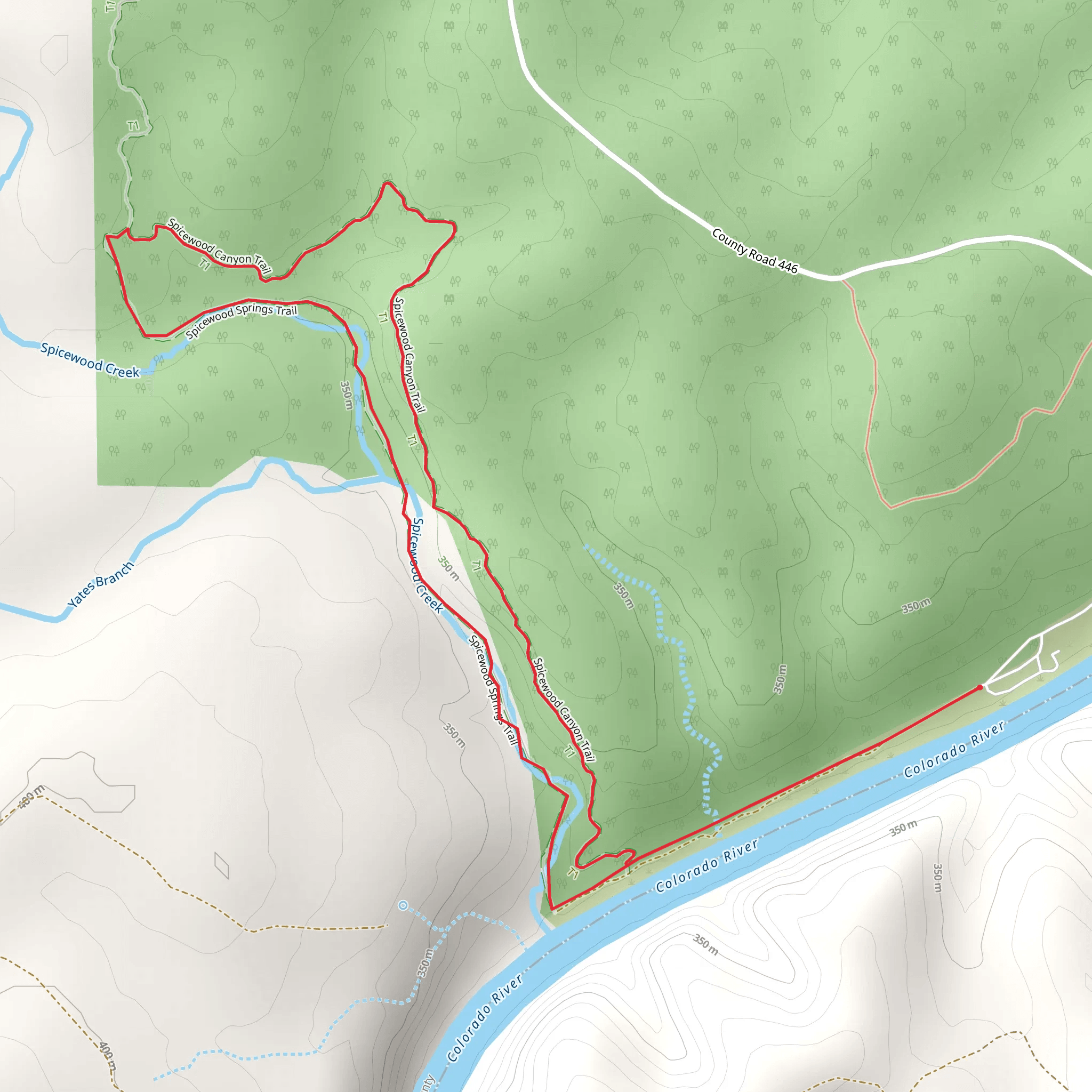 Spicewood Springs Trail mobile static map