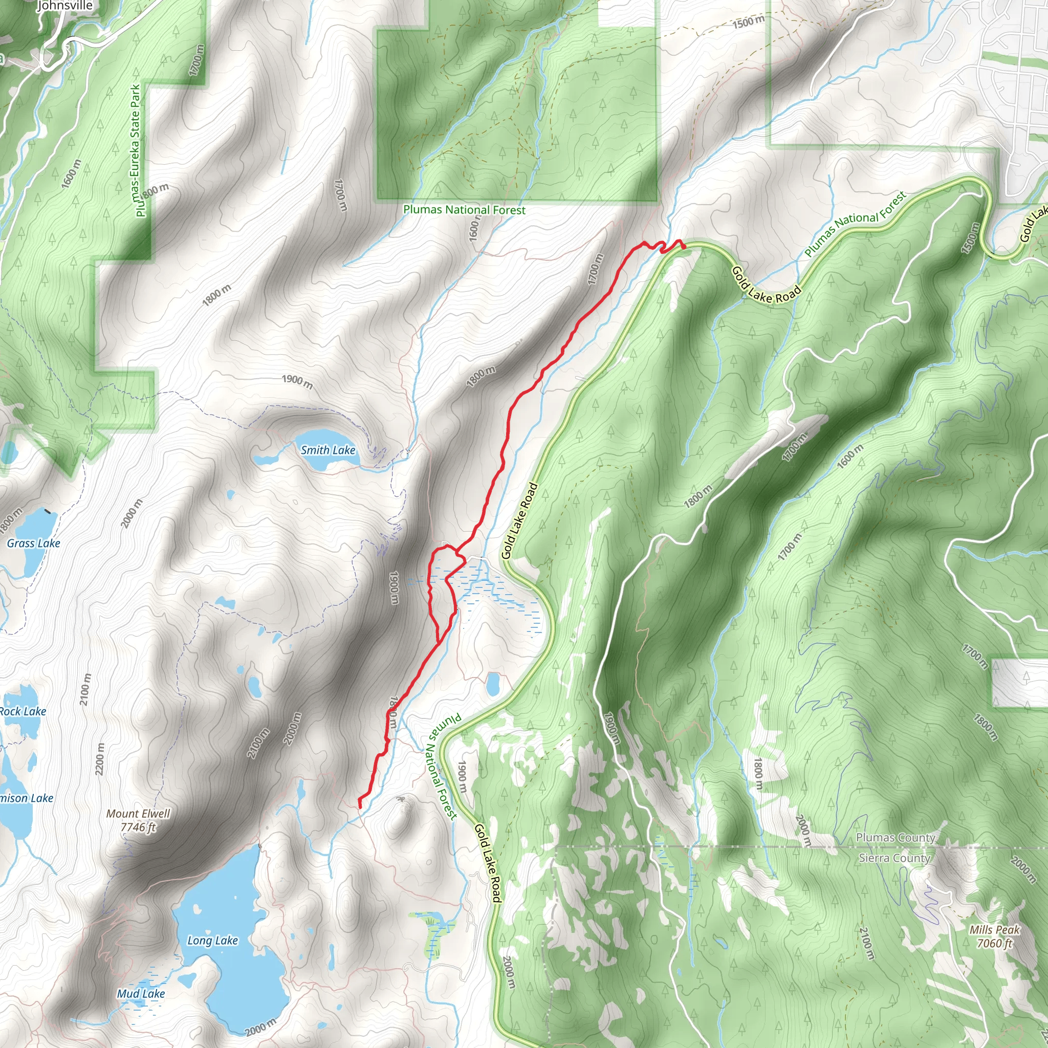 Gray Eagle Creek Trail and Long Lake Trail mobile static map