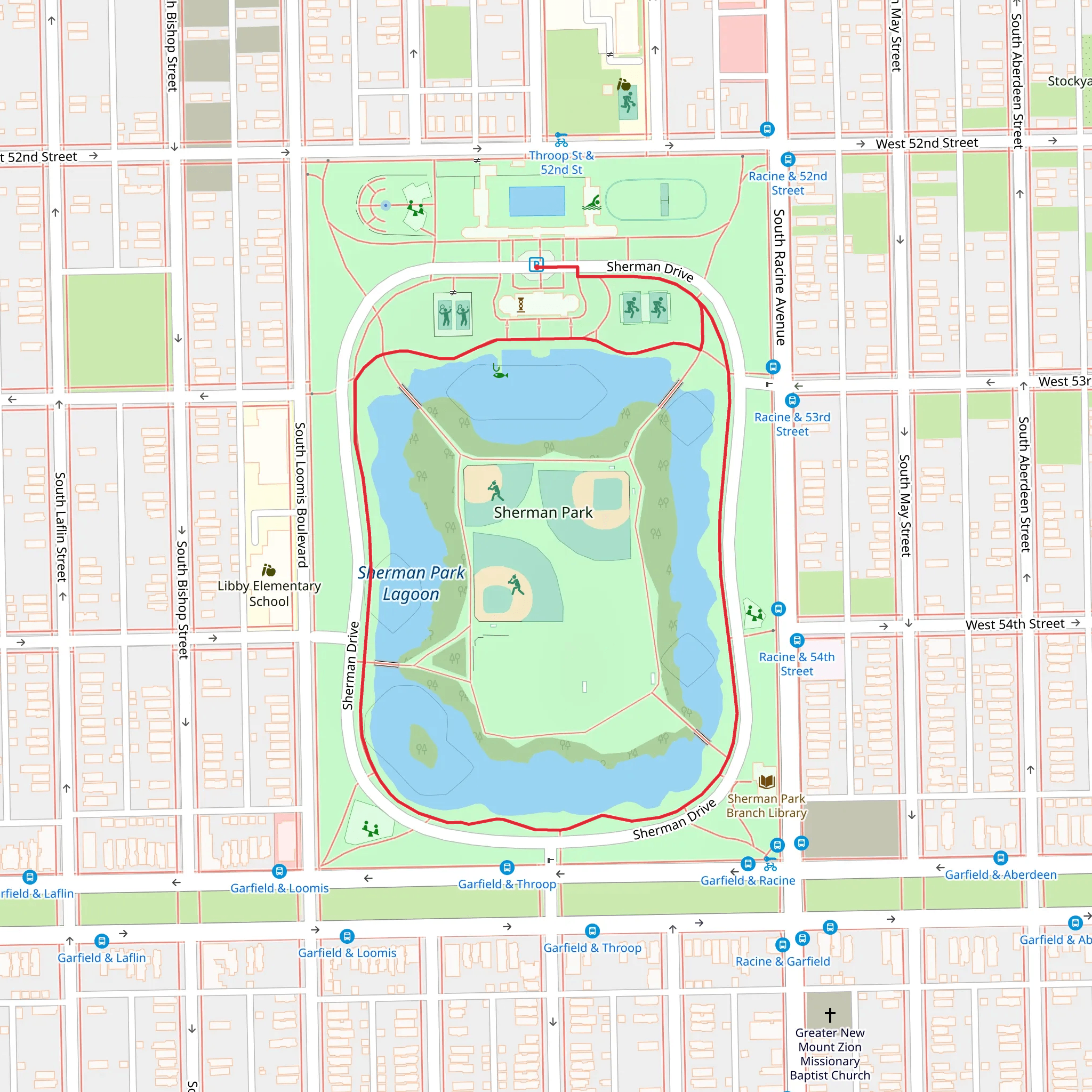 Sherman Park Loop mobile static map