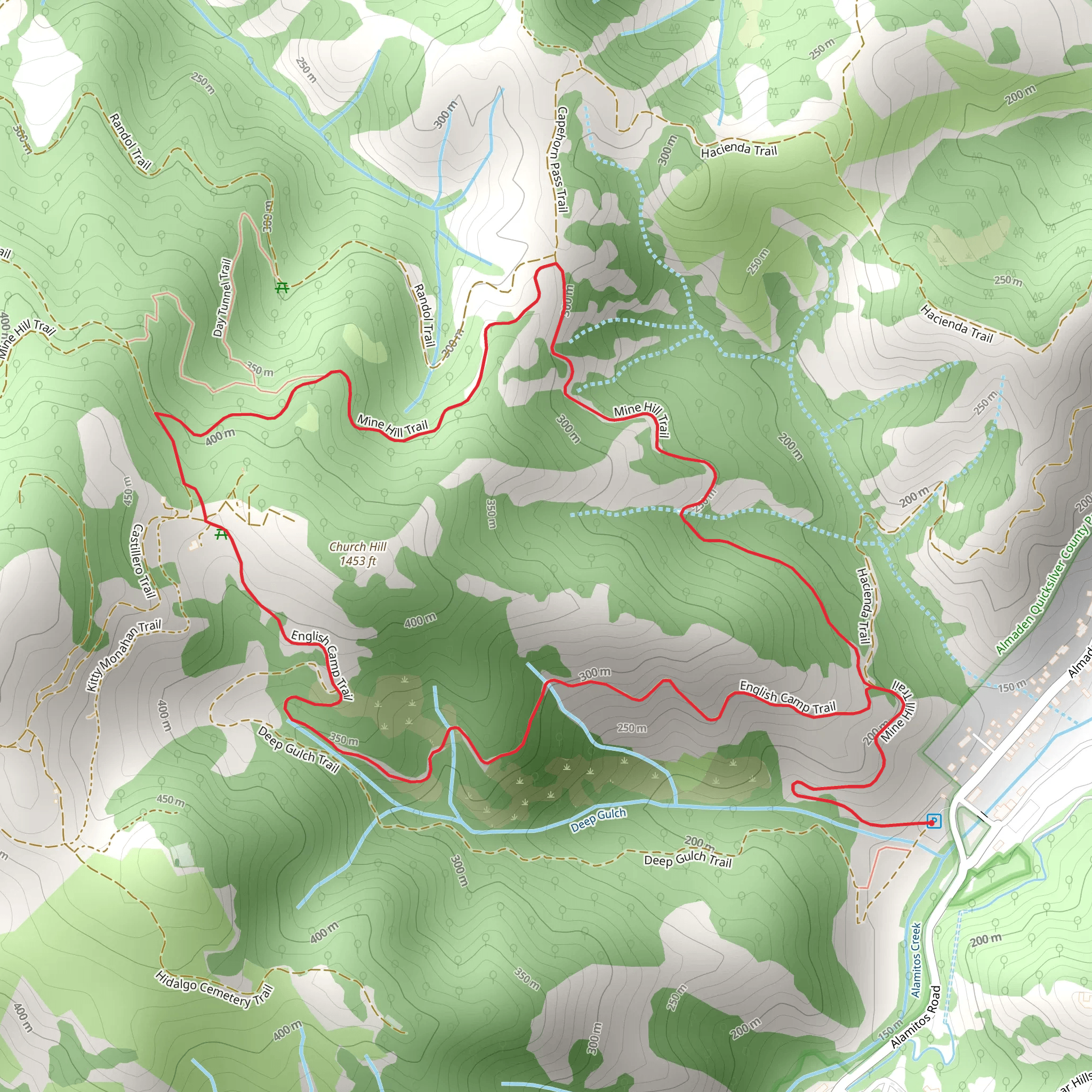 Mine Hill and Bay Area Ridge Loop mobile static map