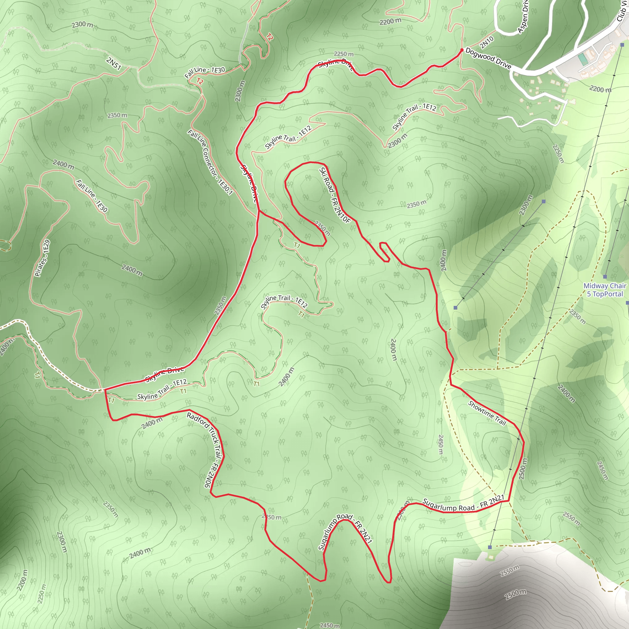 Skyline Drive and Sugarlump Road Loop mobile static map