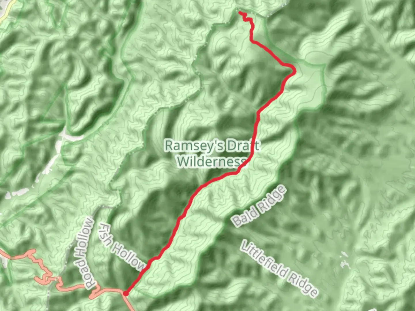 An image depicting the trail Ramseys Draft and its surrounding area.
