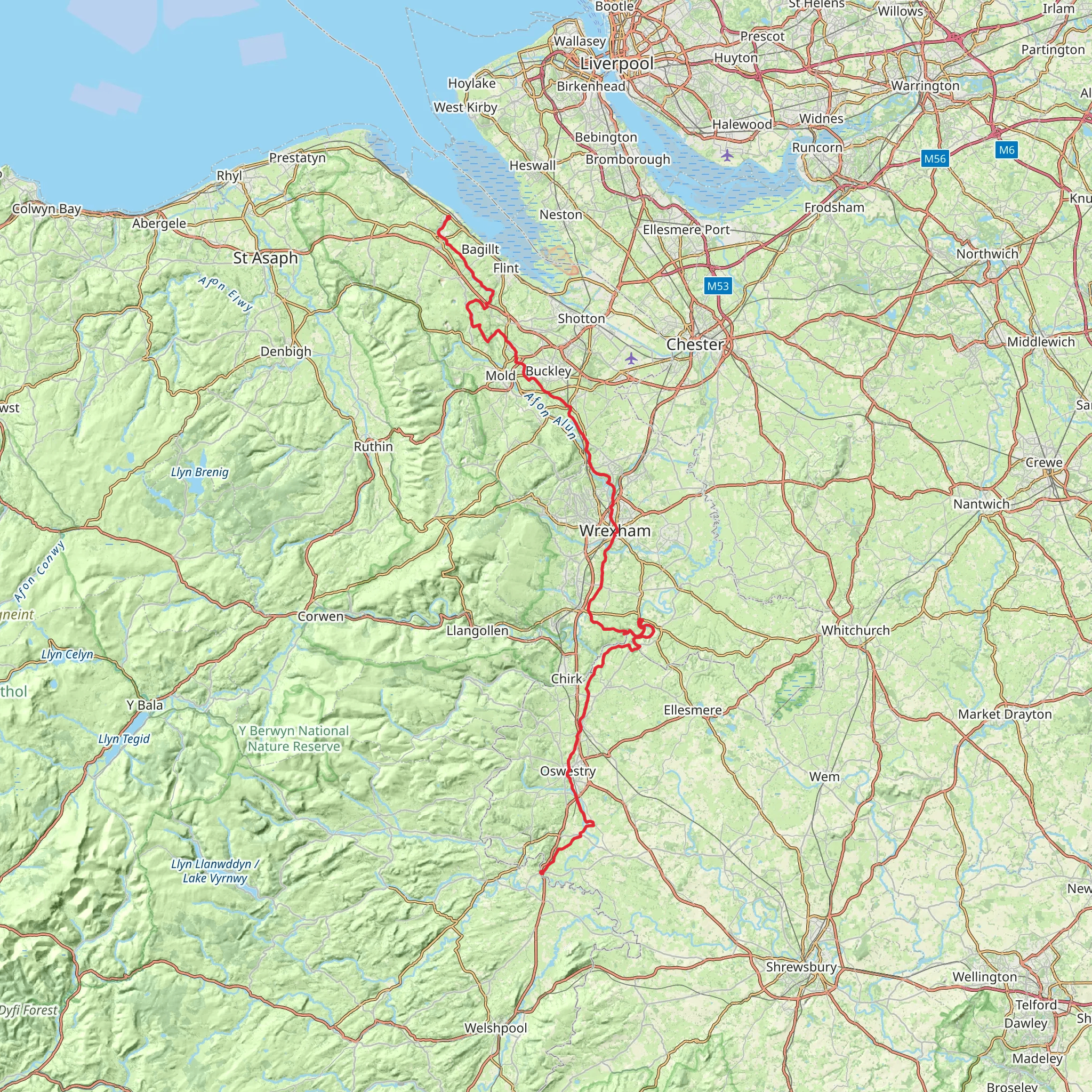 Wat's Dyke Way Heritage Trail mobile static map