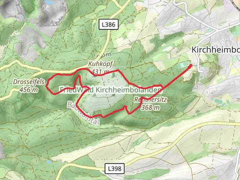 Schaenzel via Schoene Aussicht and Kirchheim Bolanden Rundwanderweg