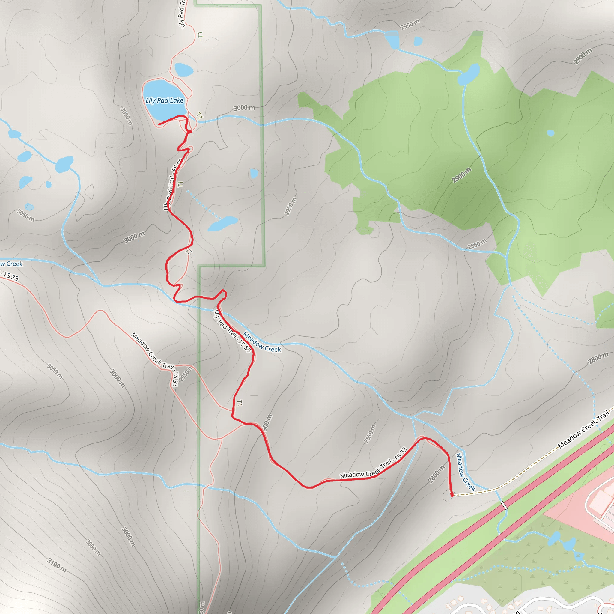 Lily Pad Lake Shoreline Trail mobile static map
