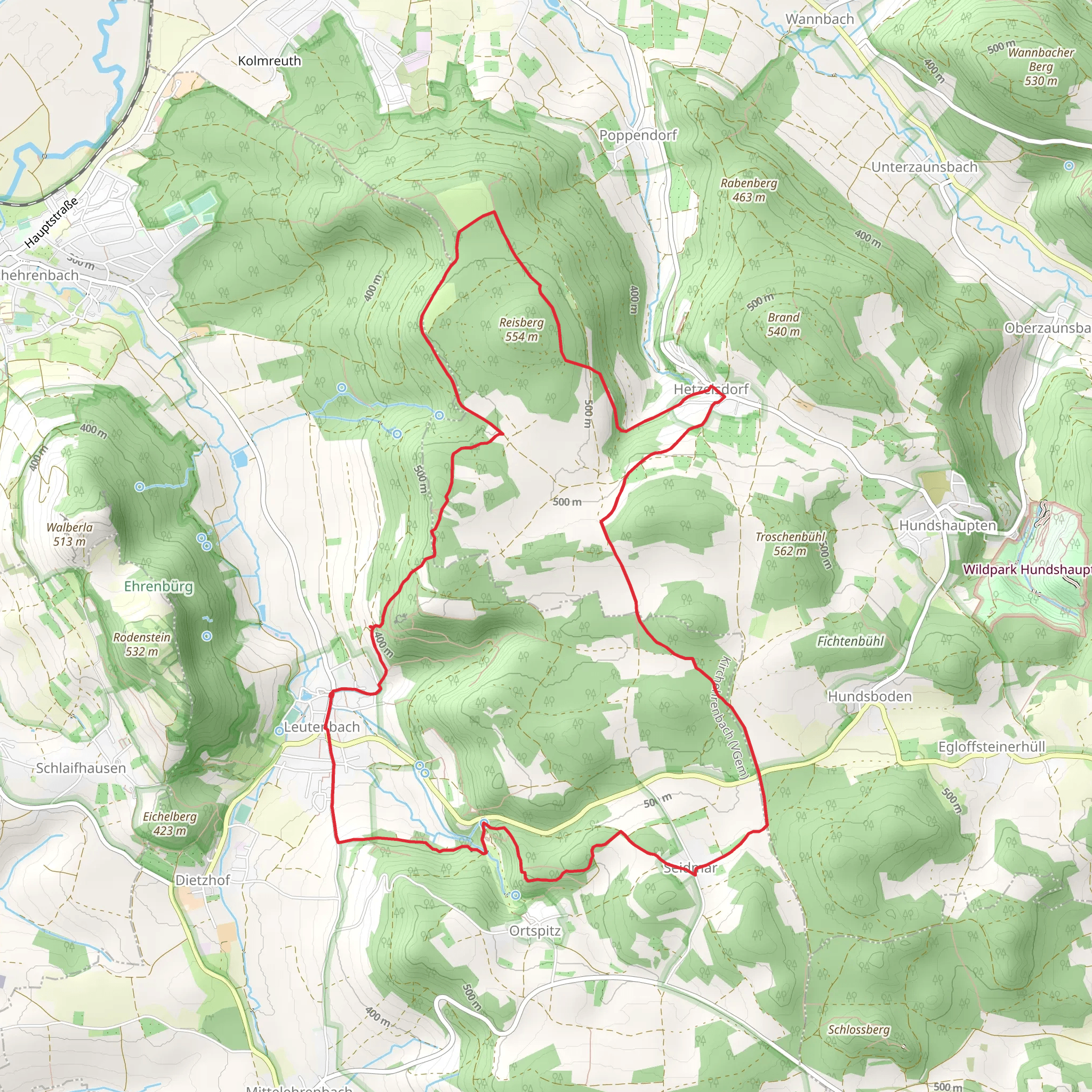 Katzenstein and Leutenbach Blick Loop mobile static map