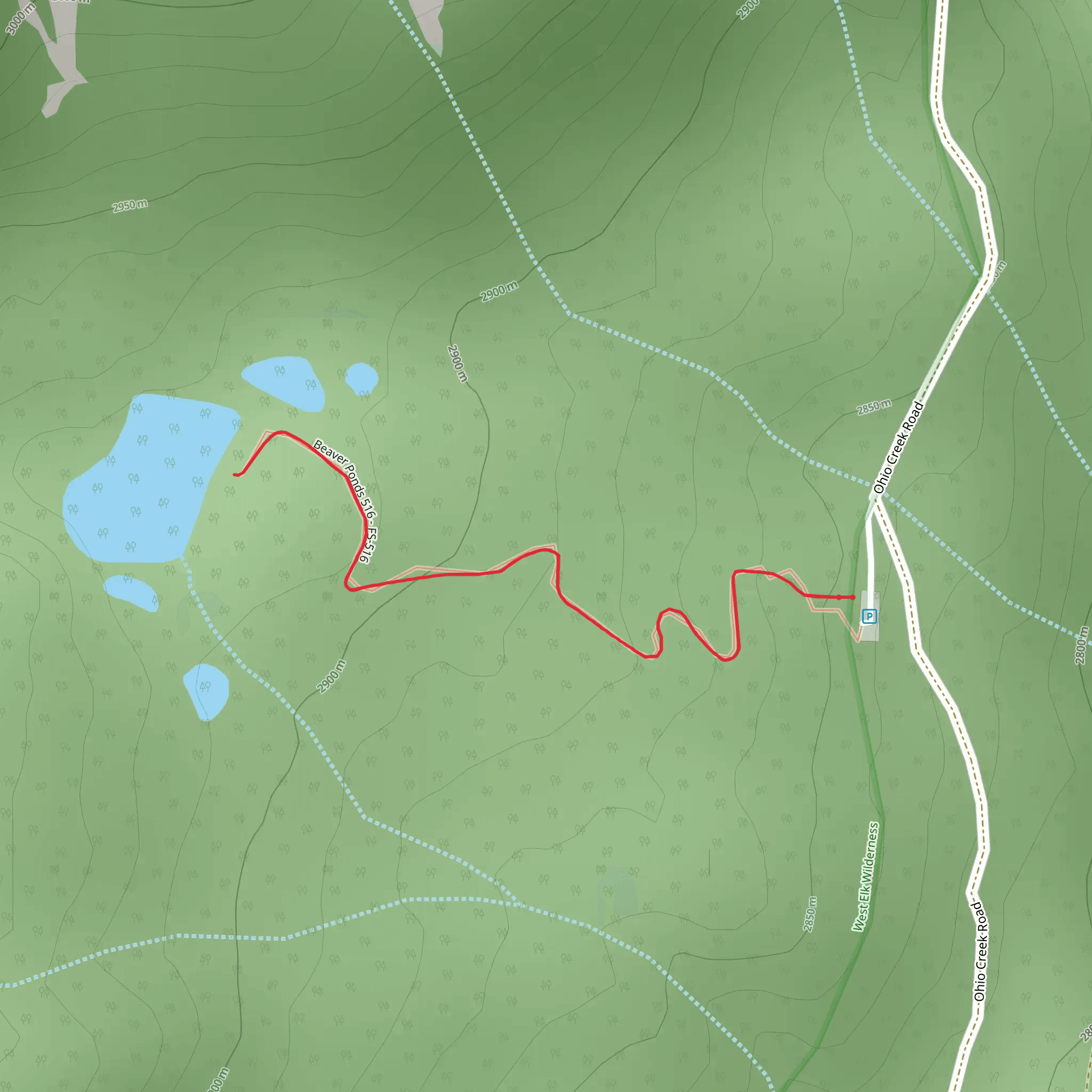 Beaver Ponds Trail mobile static map