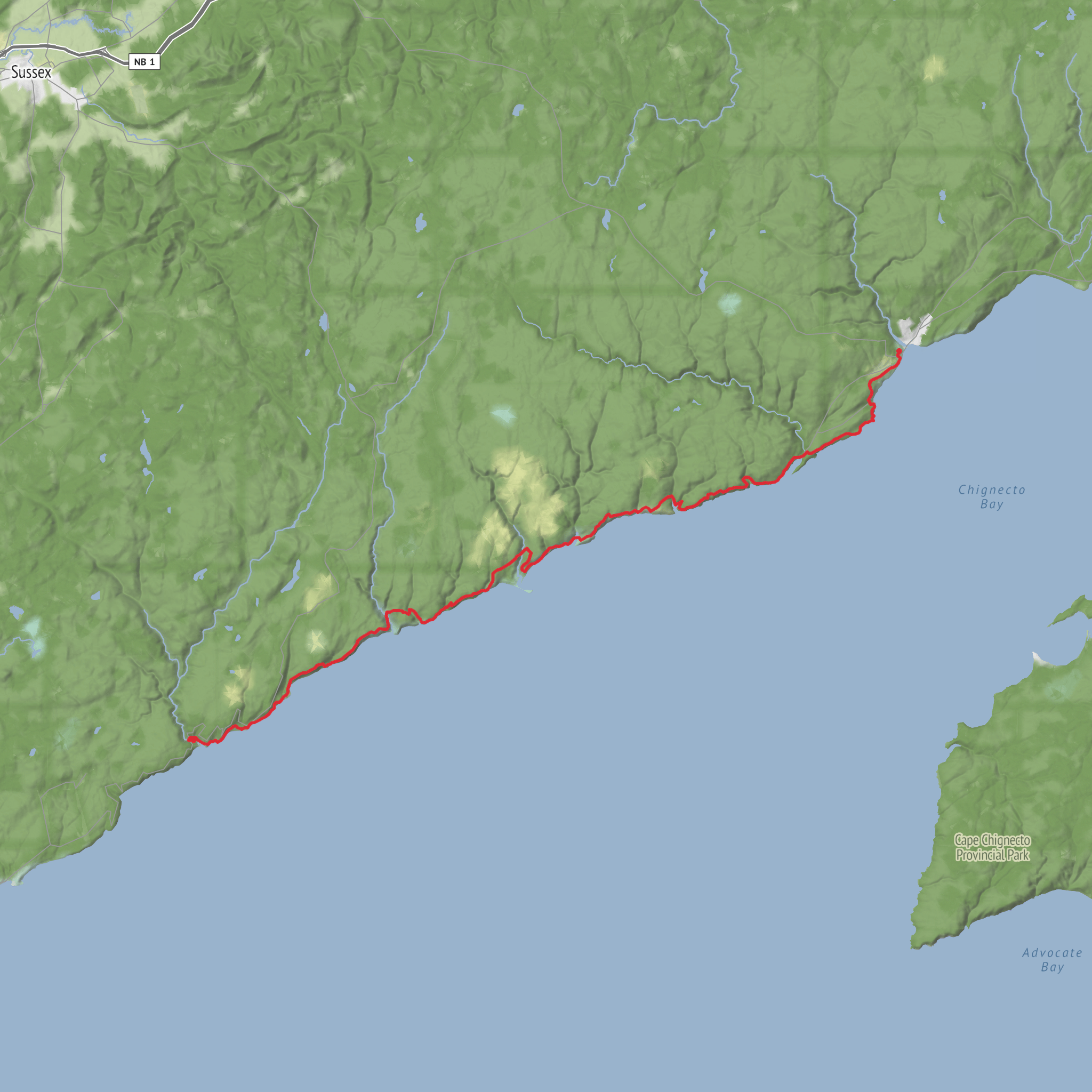 Fundy Footpath Trail mobile static map