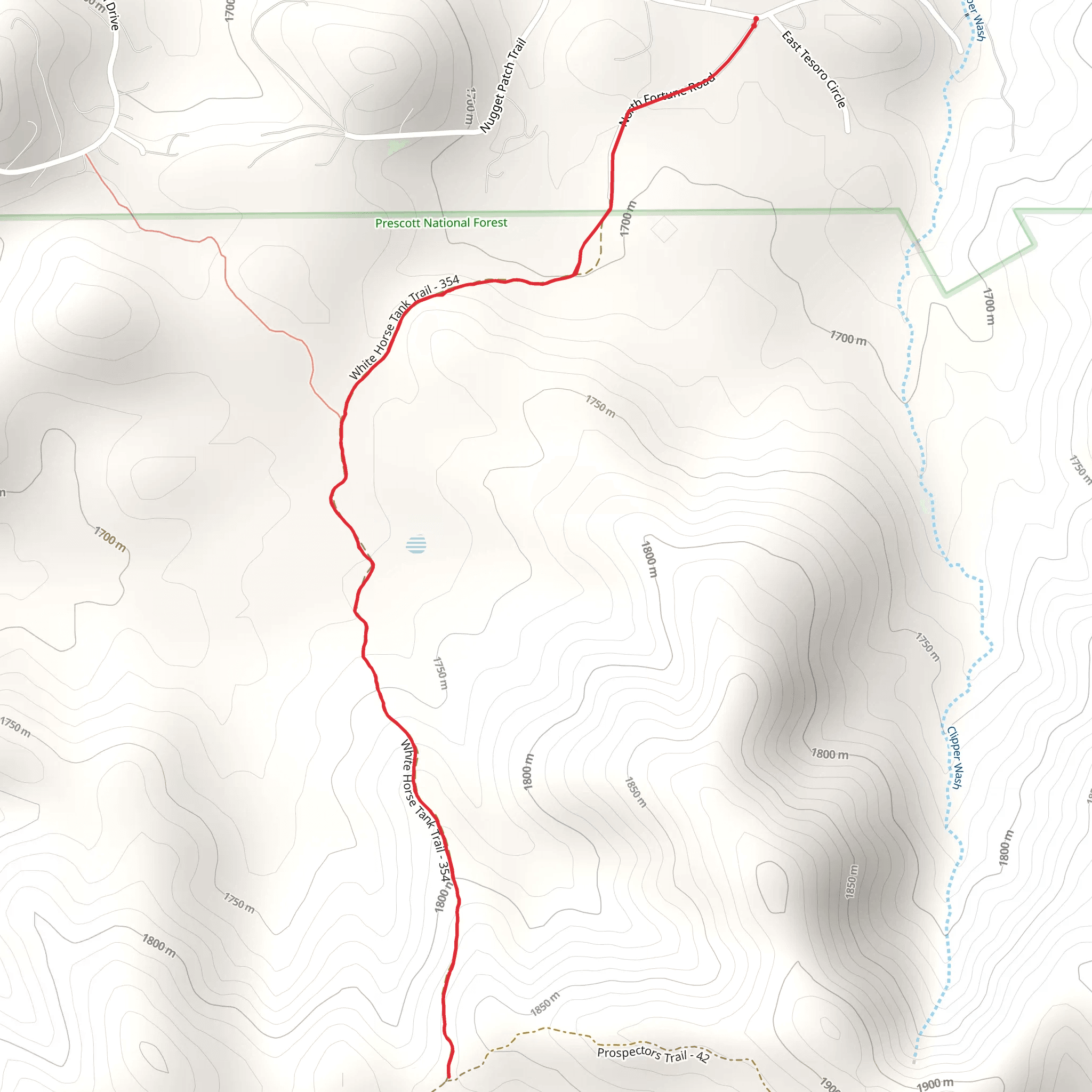 White Horse Tank Trail mobile static map