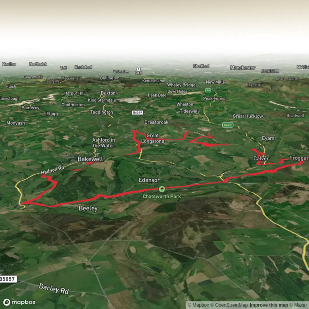 An image depicting the trail Peak District 26 mile Jun 26 and its surrounding area.