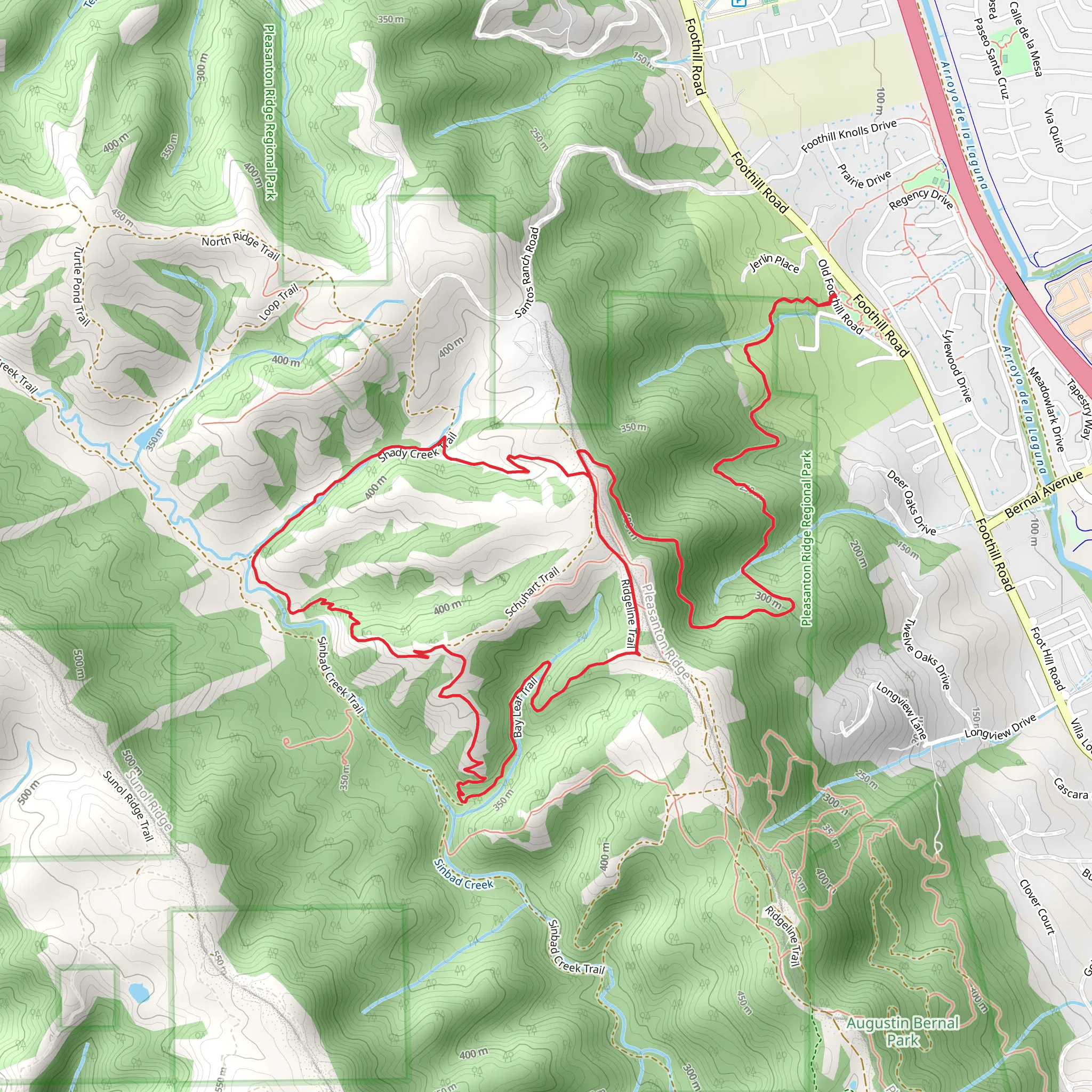 Courdet and Bay Leaf Loop Trail mobile static map