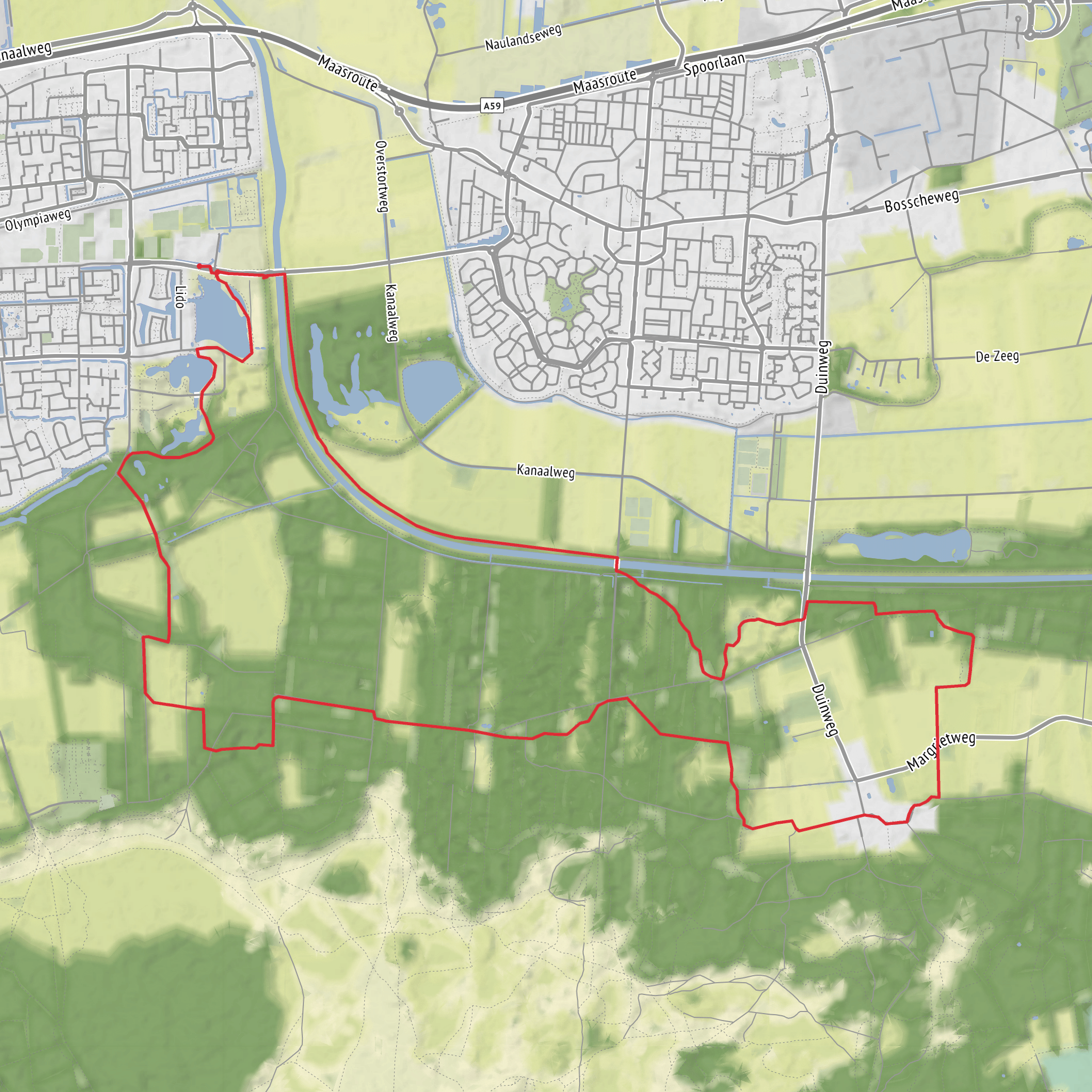 Trage tocht Waalwijk mobile static map