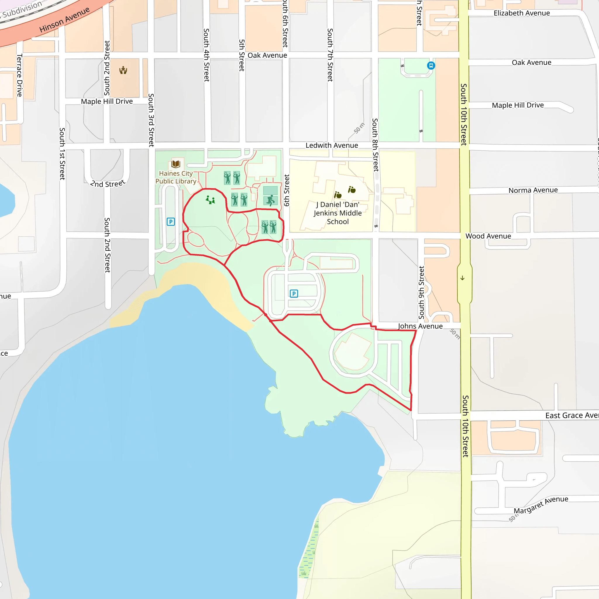 Lake Eva Community Park Loop mobile static map
