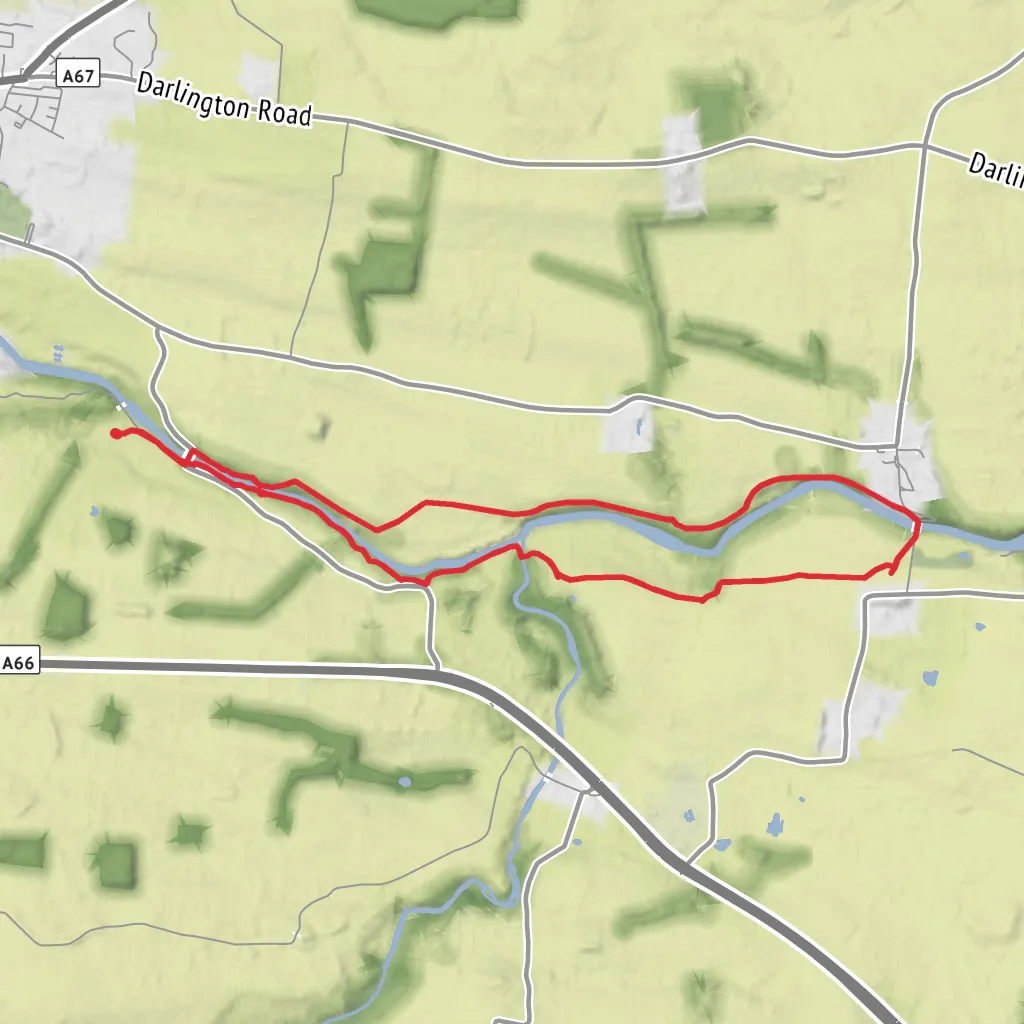 Egglestone Abbey to Whorlton Bridge Circular Walk mobile static map