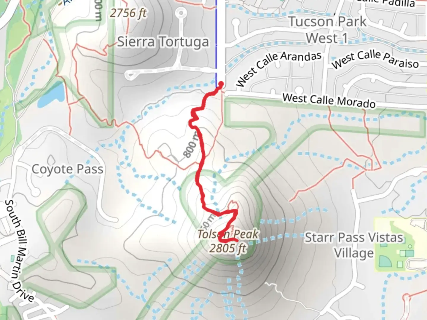 An image depicting the trail Tolson Peak and its surrounding area.