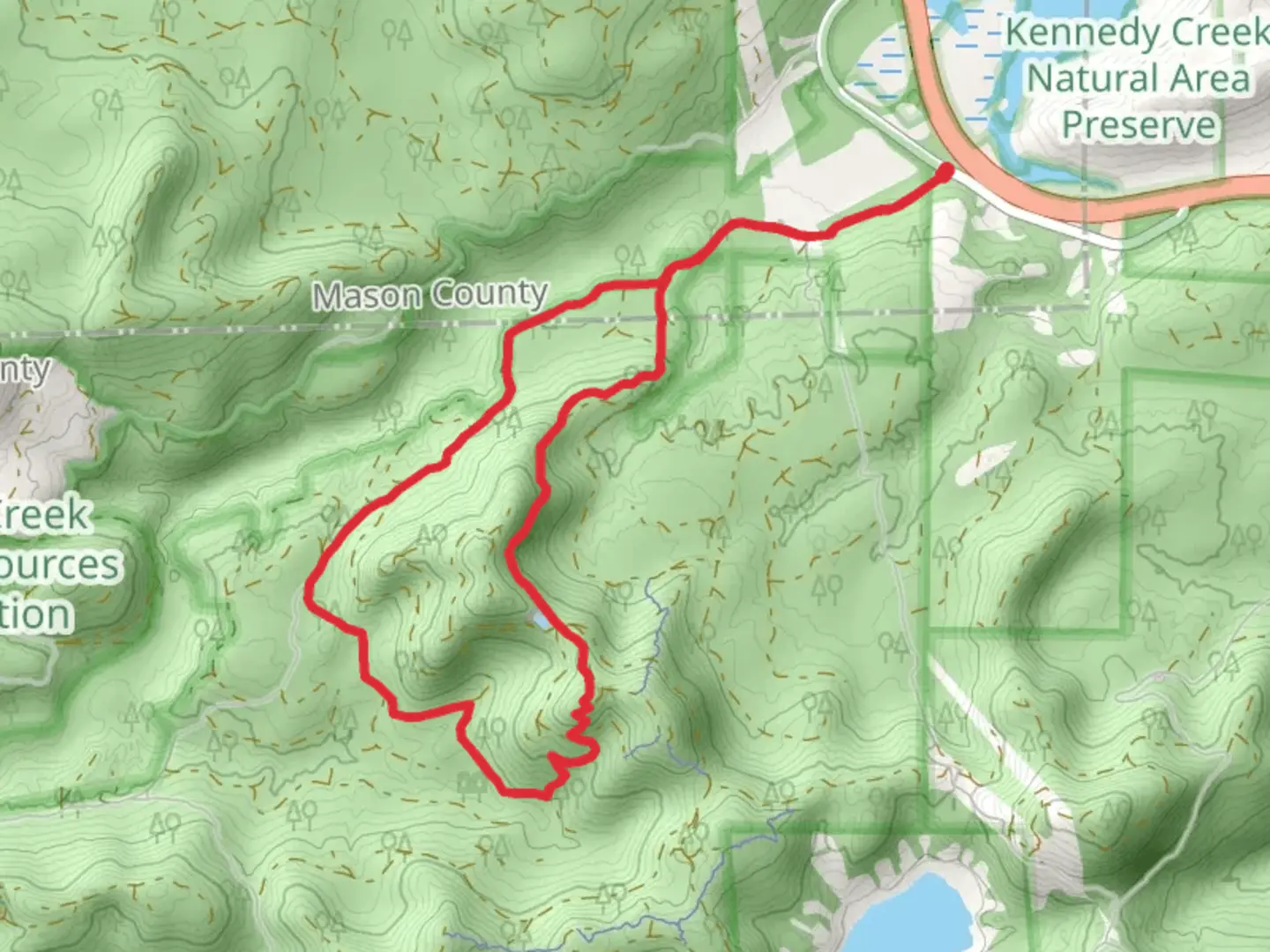 An image depicting the trail Bay View and Mimzie Ridge and its surrounding area.