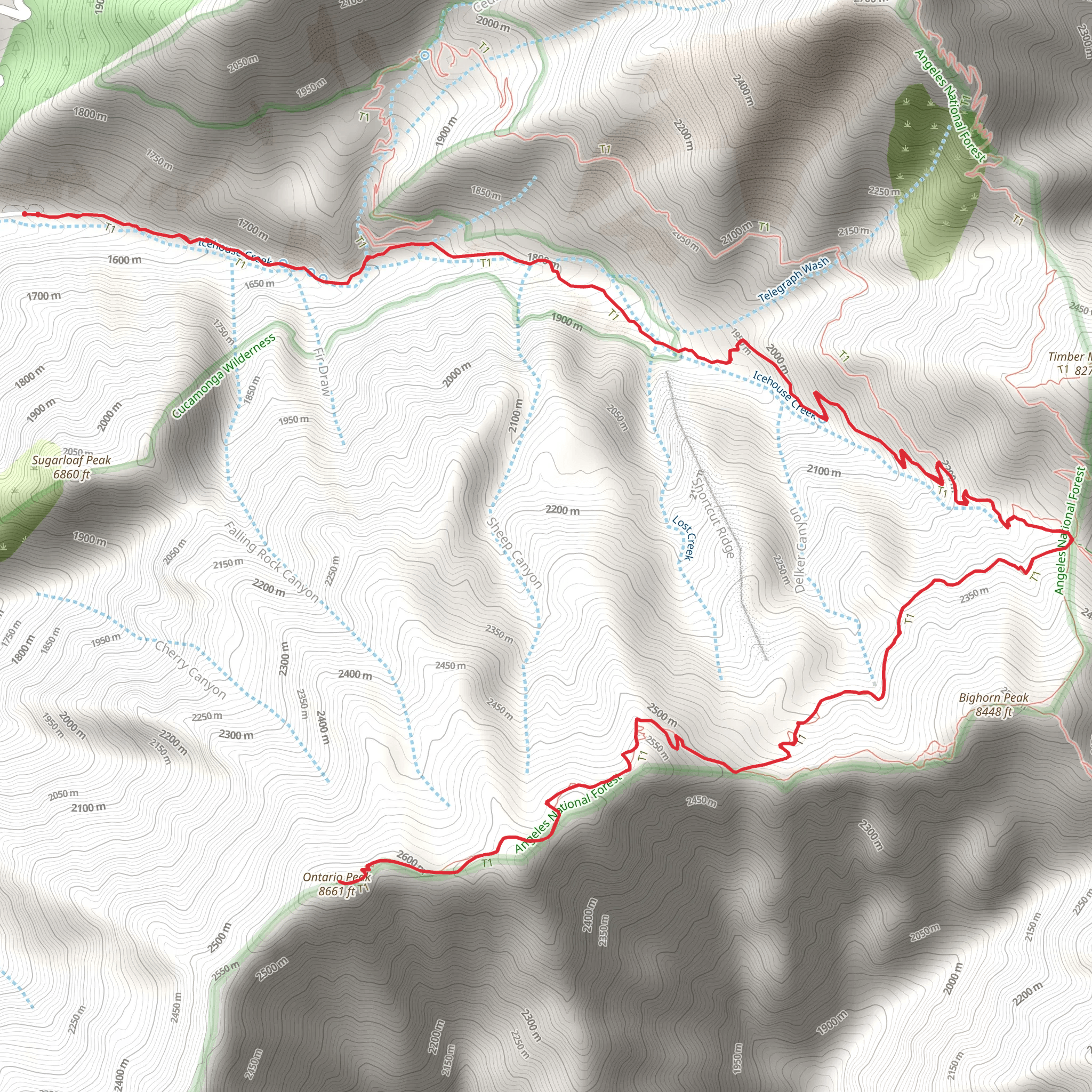 Ontario Peak Trail mobile static map