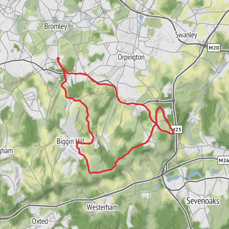 A map preview of the recording Bromley Road Cycling.
