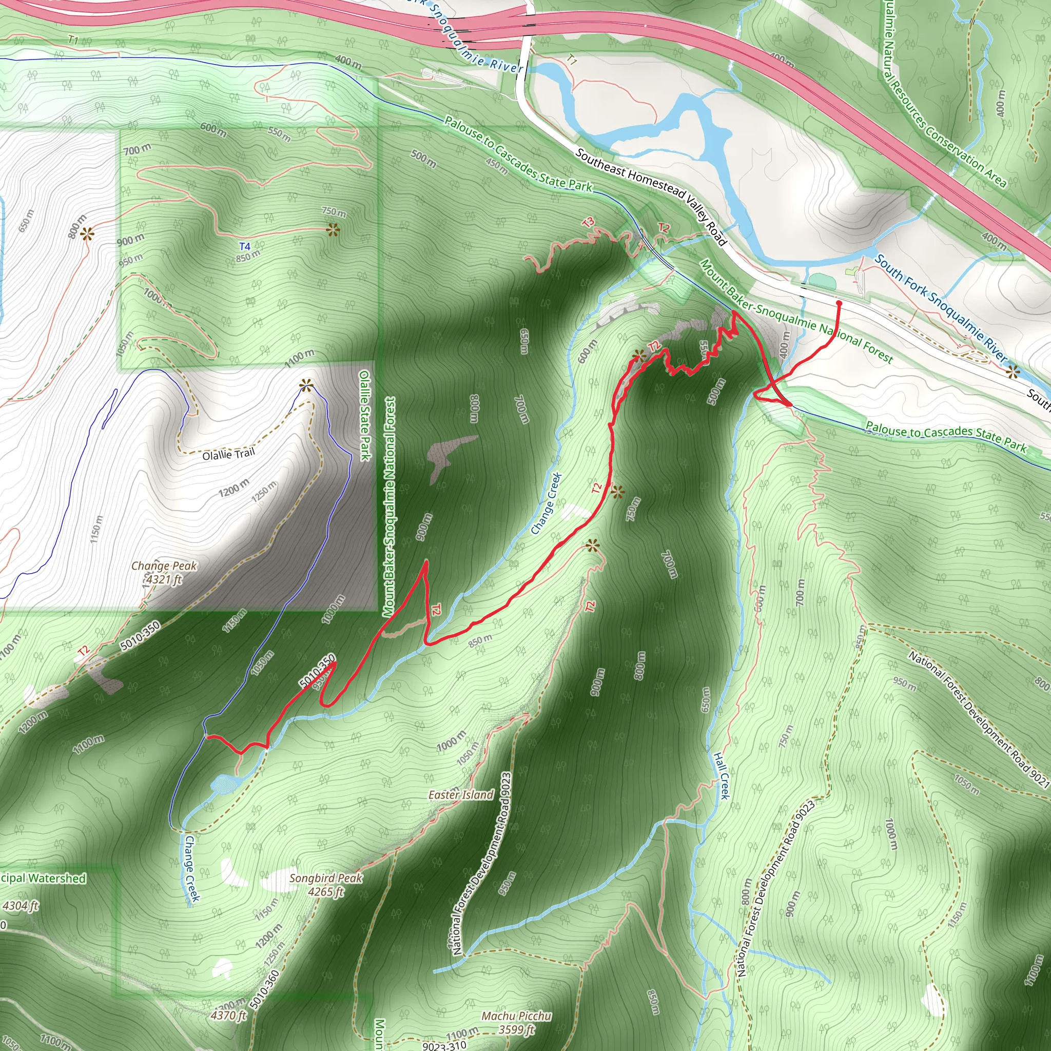 Hall Creek and Change Creek Trail mobile static map