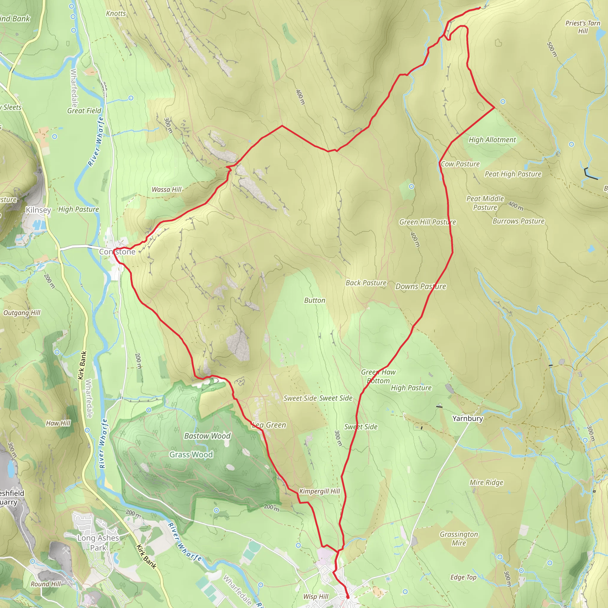 Milking Hill and Bycliffe Loop mobile static map