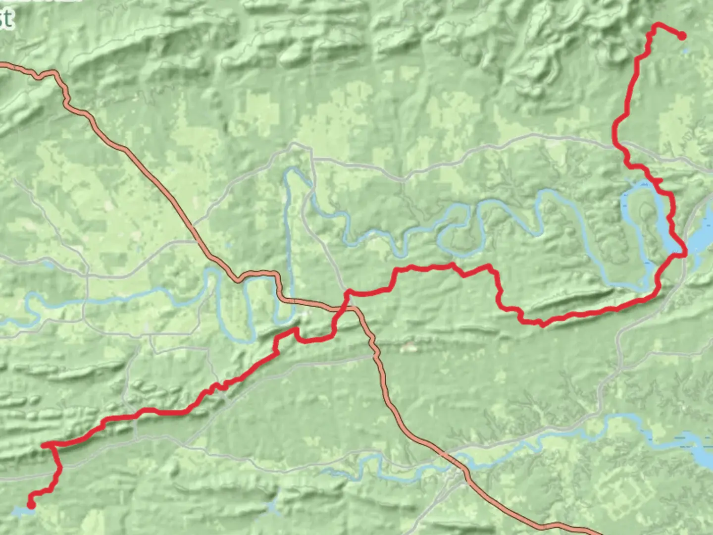 An image depicting the trail Womble Trail and its surrounding area.