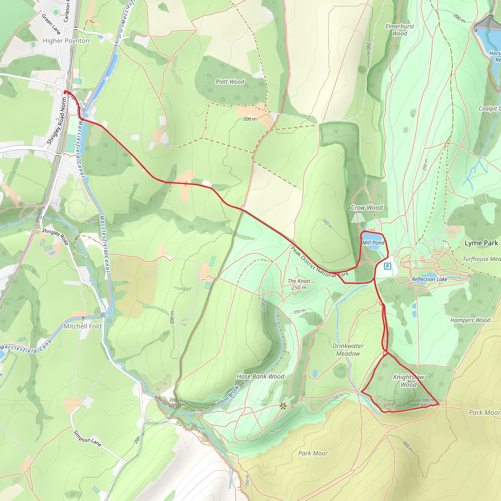 Mill Pond and Knightslow Wood Walk mobile static map