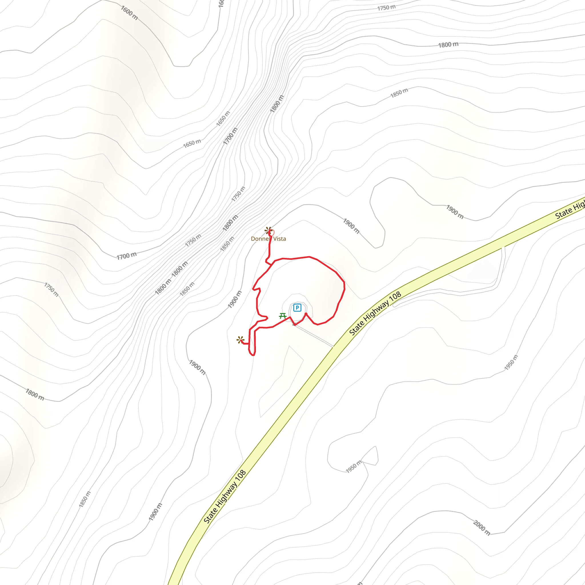 Donnell's Vista Overlook Loop mobile static map