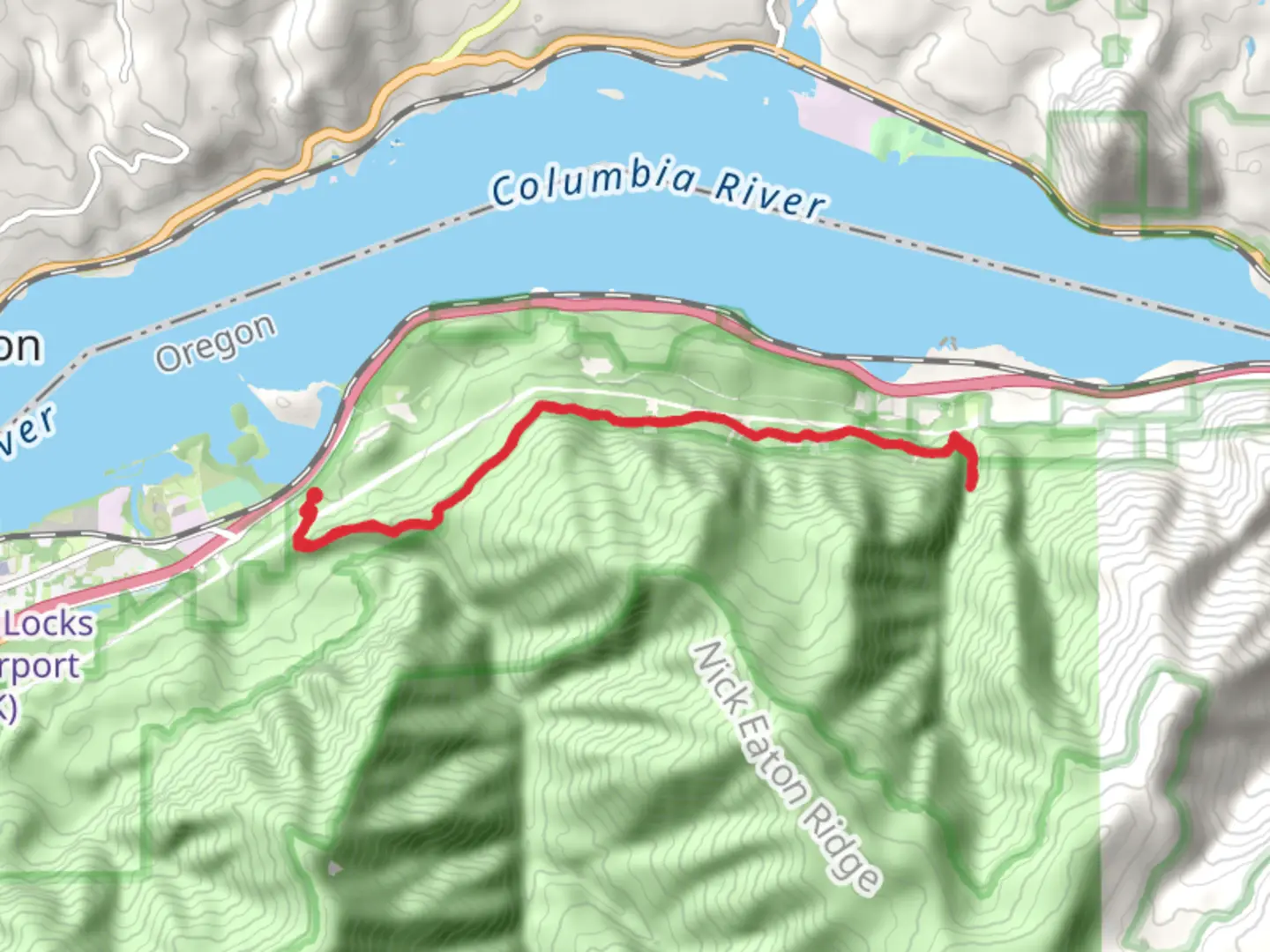 An image depicting the trail Gorge Trail via Herman Creek Trail and its surrounding area.