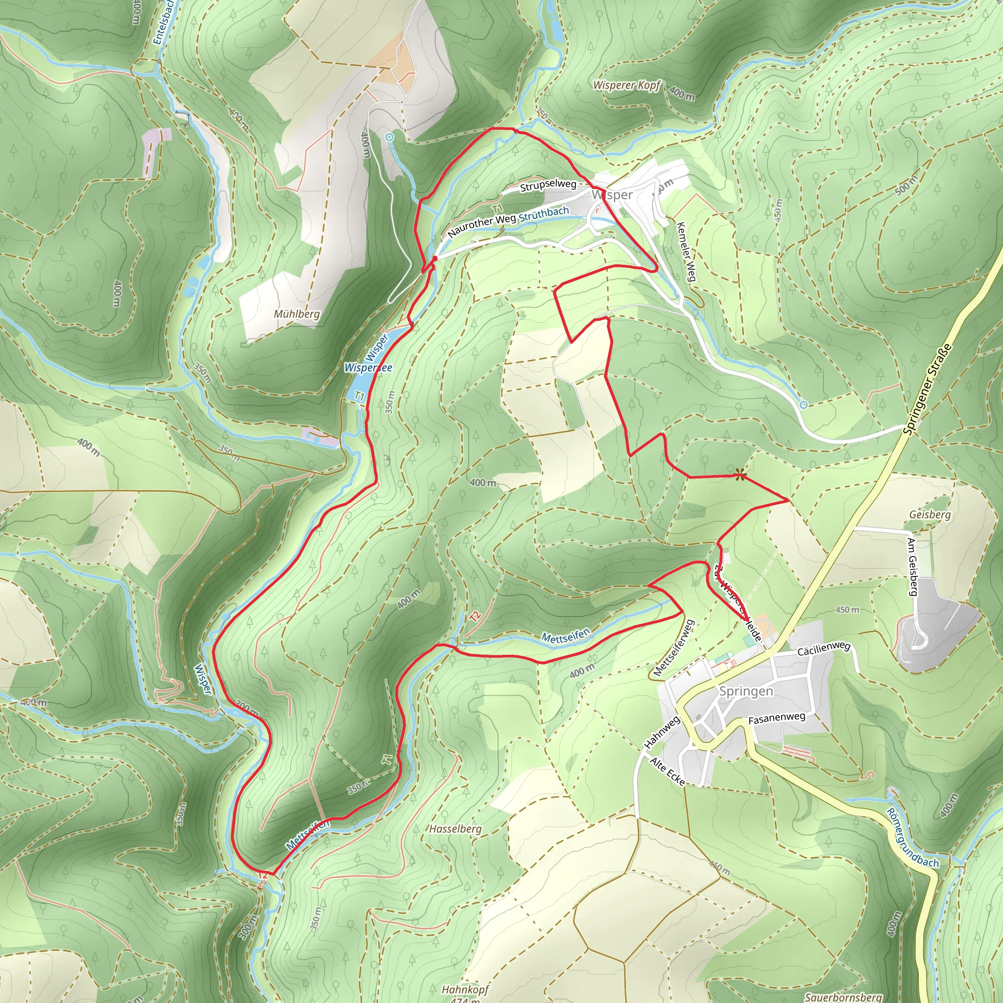 WisperSee and Wisperer Heide and Roderkopf Loop via Wisper Gefluster mobile static map