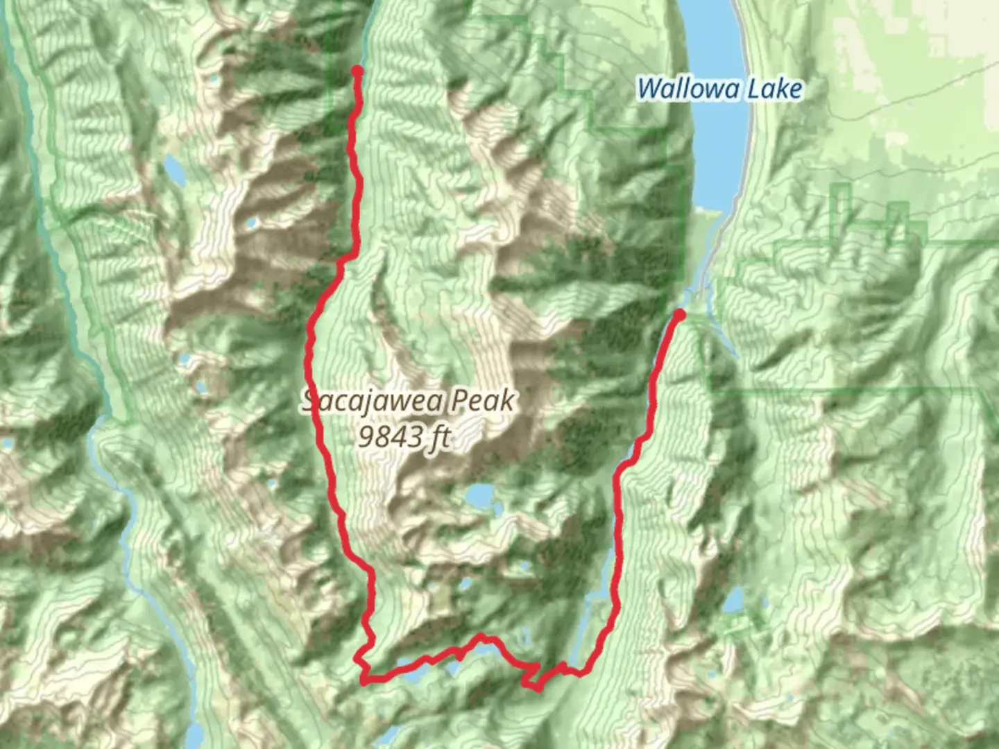 An image depicting the trail West Fork Wallowa Trail, Lakes Basin Trail and Hurricane Creek Trail and its surrounding area.