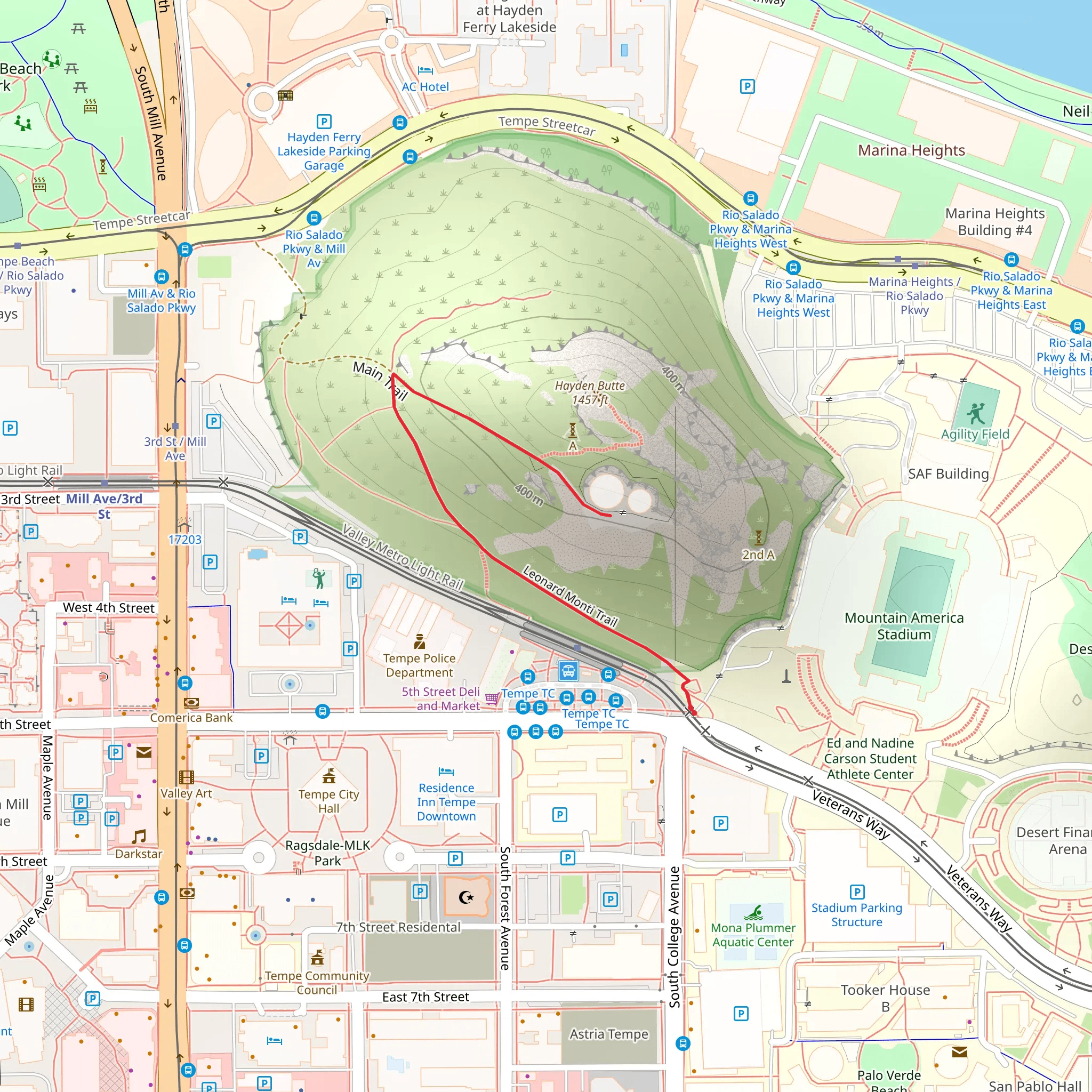 Leonard Monti Trail mobile static map