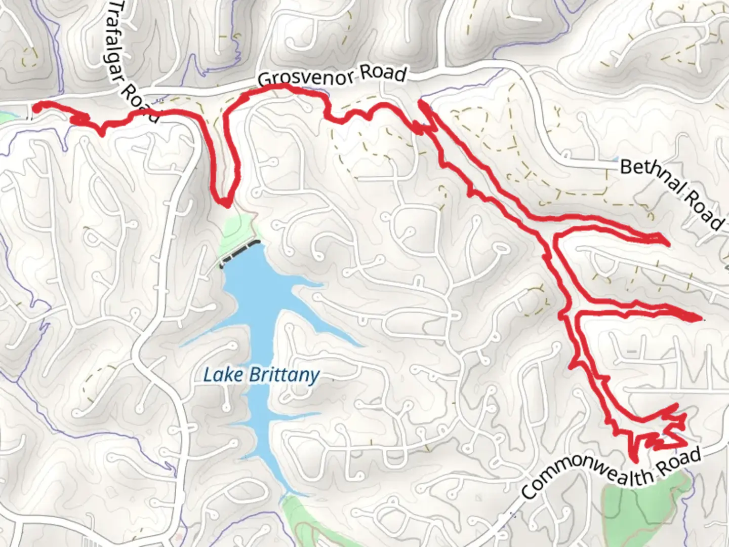 An image depicting the trail Pinyon Creek, The Ledges and Back 40 Loop and its surrounding area.