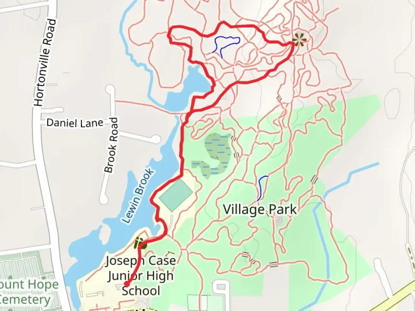 An image depicting the trail Lakeside and Superman Trail Loop via Fire Road and its surrounding area.