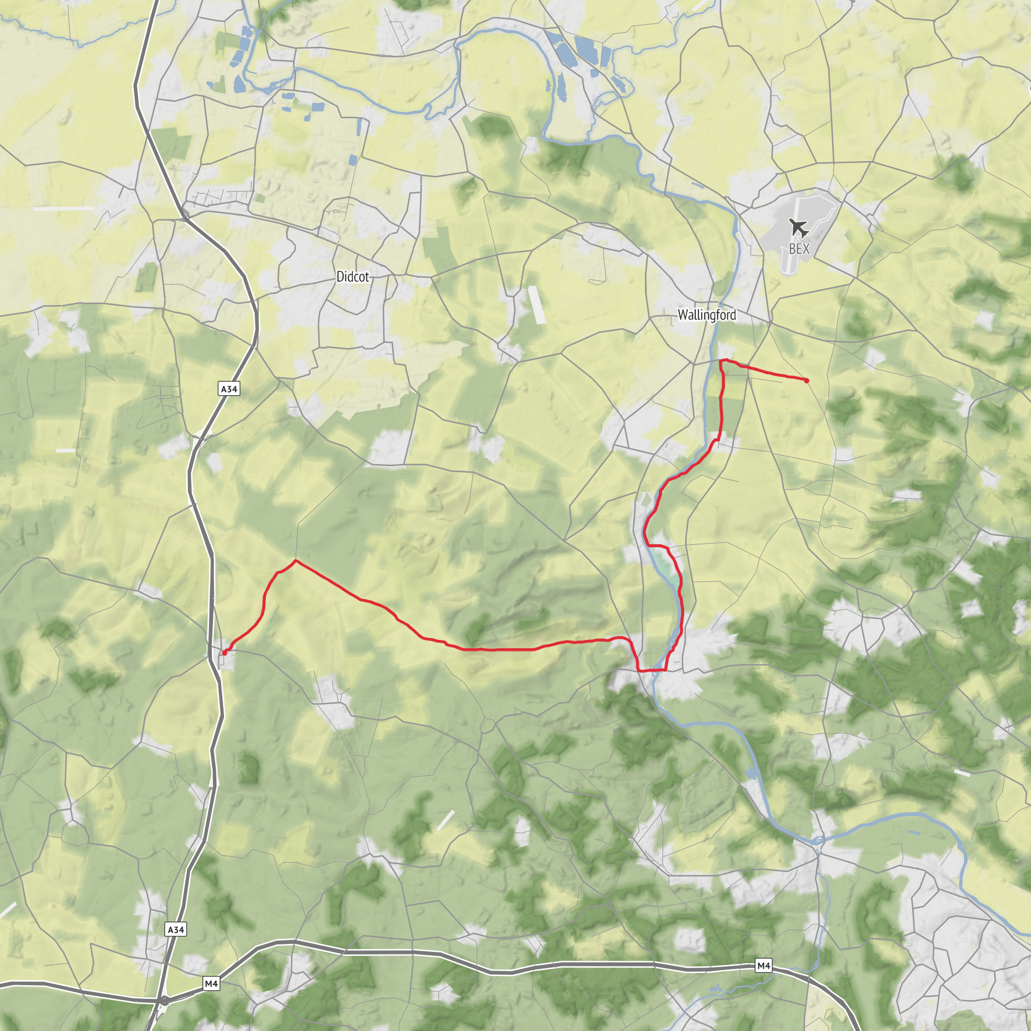 Hike from East Ilsley - Ridgeway mobile static map