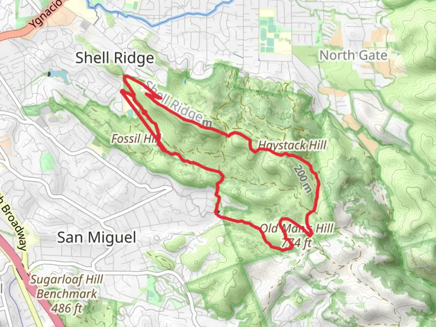 An image depicting the trail Indian Creek and Ridge Top Loop Trail and its surrounding area.