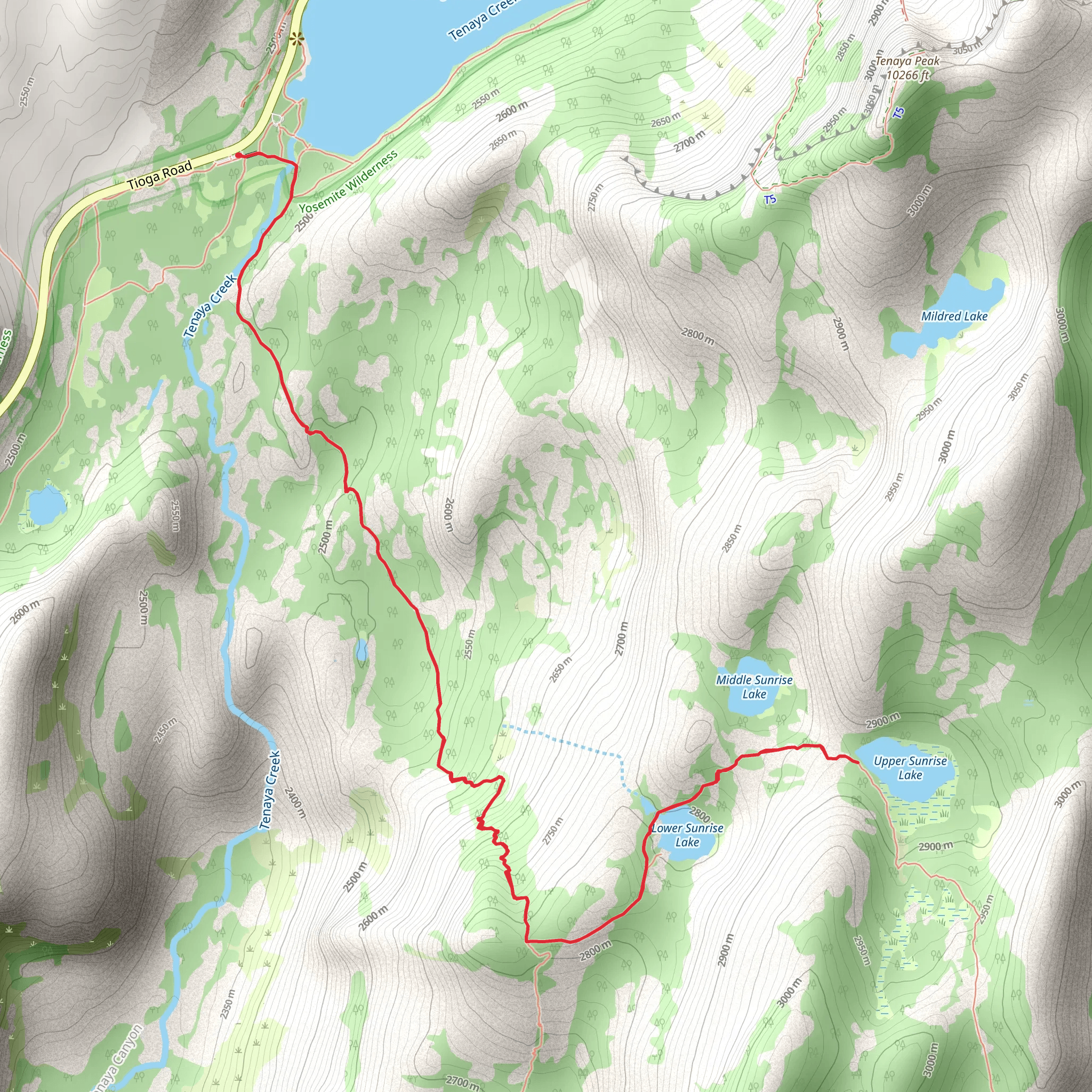 Lower - Upper Sunrise Lake mobile static map