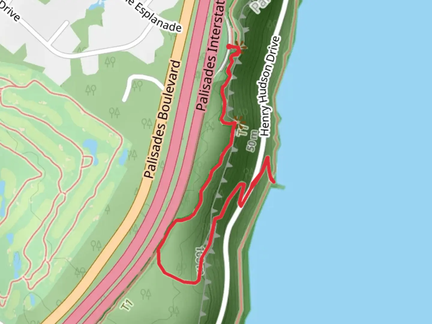 An image depicting the trail Huyler’s Landing Trail and Long Path and its surrounding area.