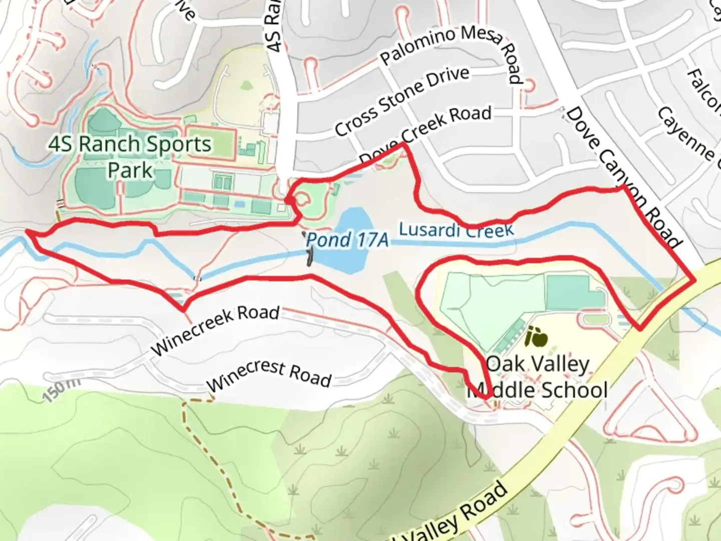 An image depicting the trail Pond 17A Loop and its surrounding area.