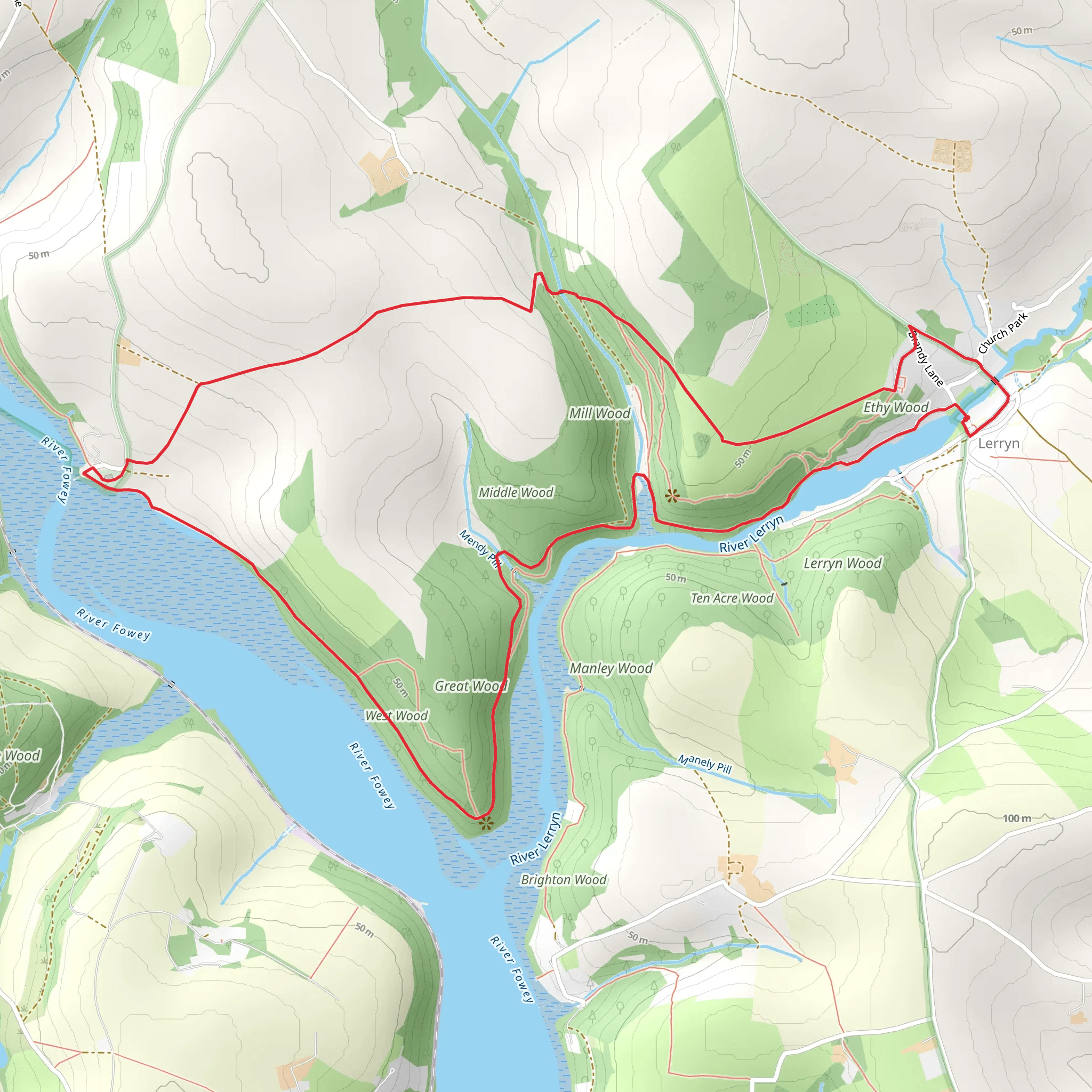 Lerryn Loop mobile static map