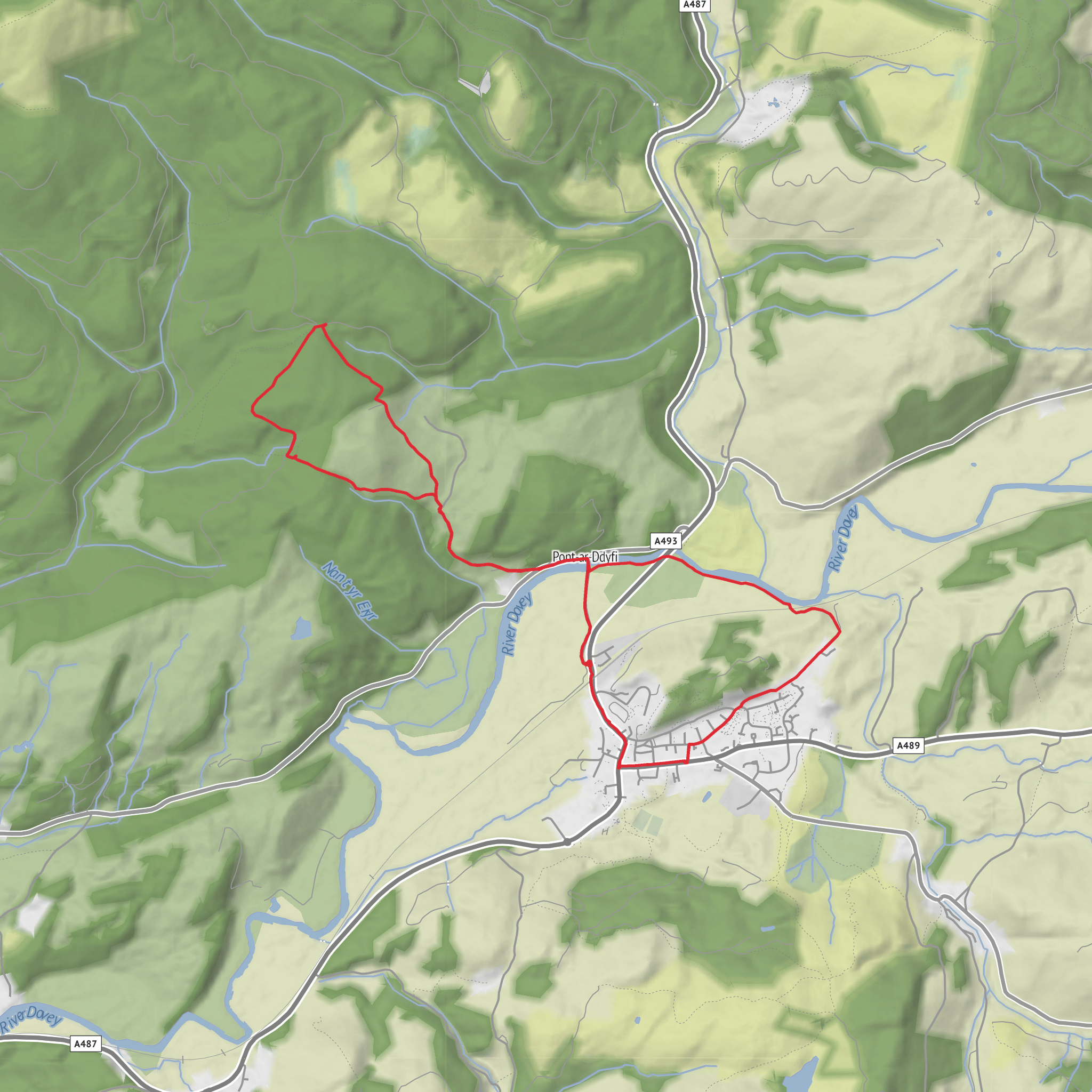 Bron yr Aur Hike from Machynlleth mobile static map