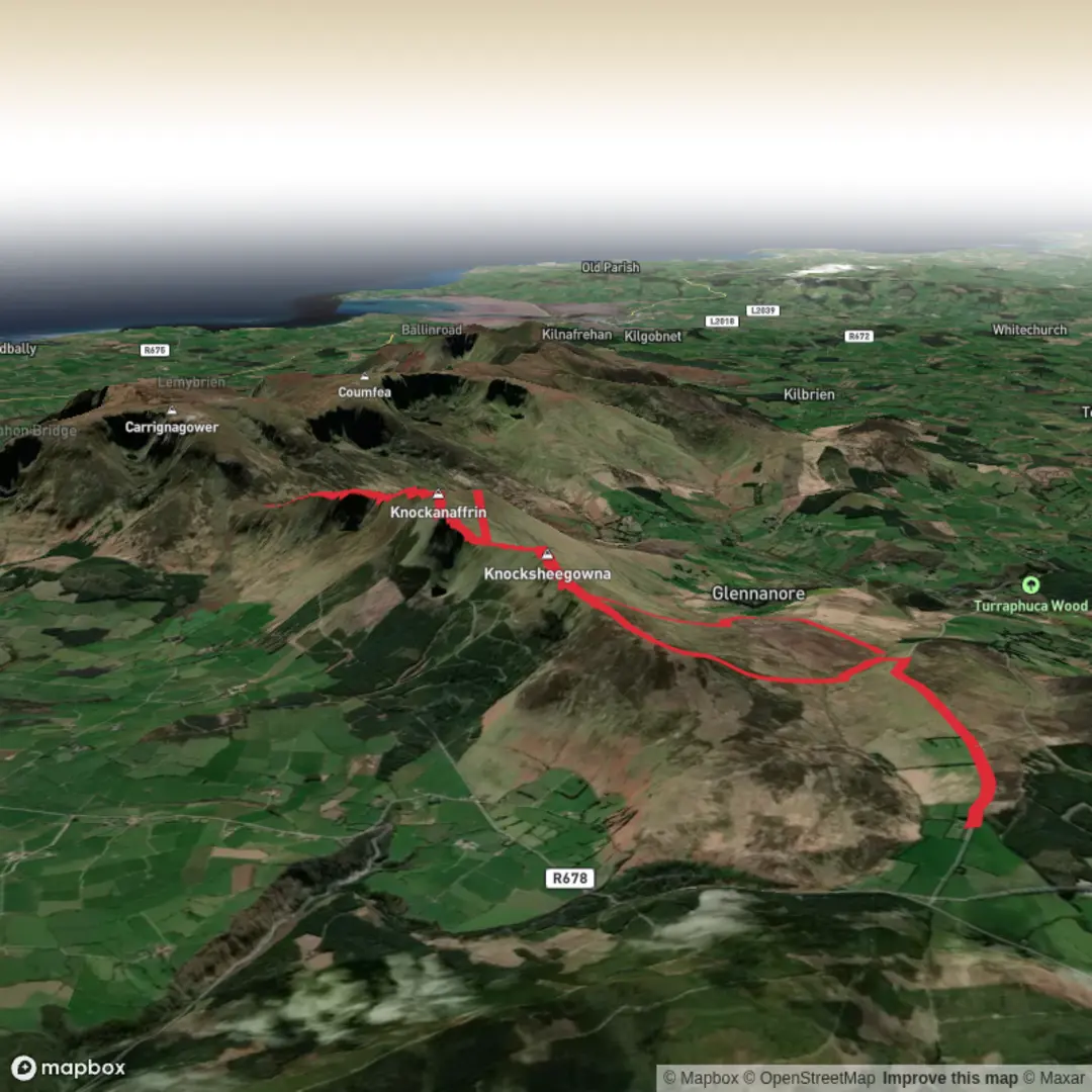 An image depicting the trail JB Intermediate Comeragahs 2026 and its surrounding area.
