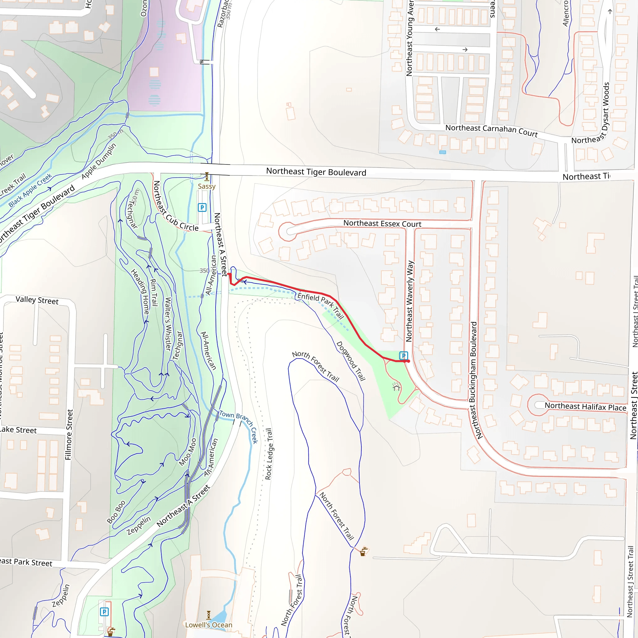 Enfield Trail mobile static map