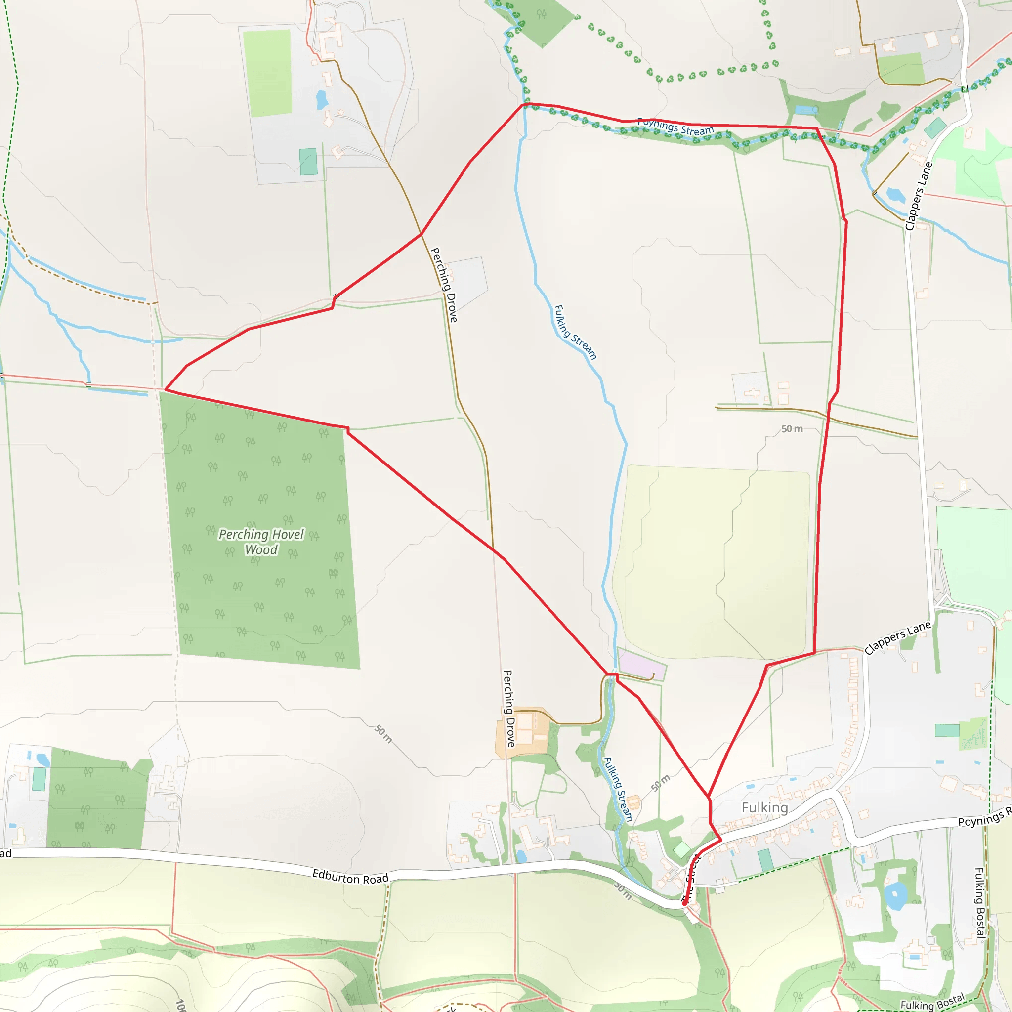 Fulking Country Park Loop mobile static map