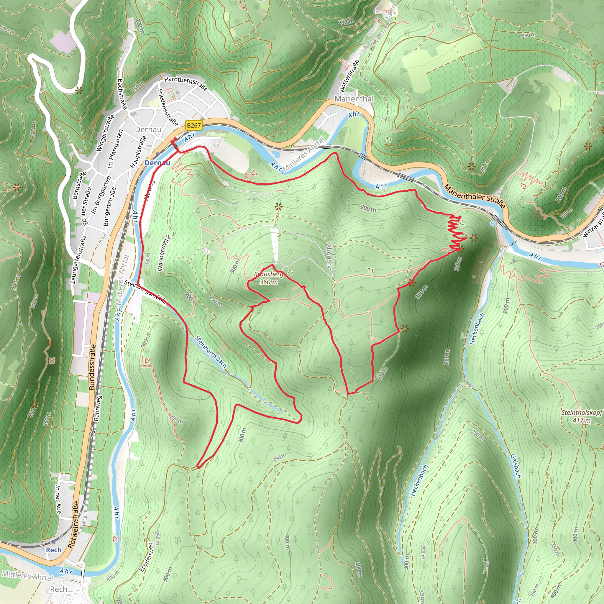 Krausberg via Ahrtalweg mobile static map