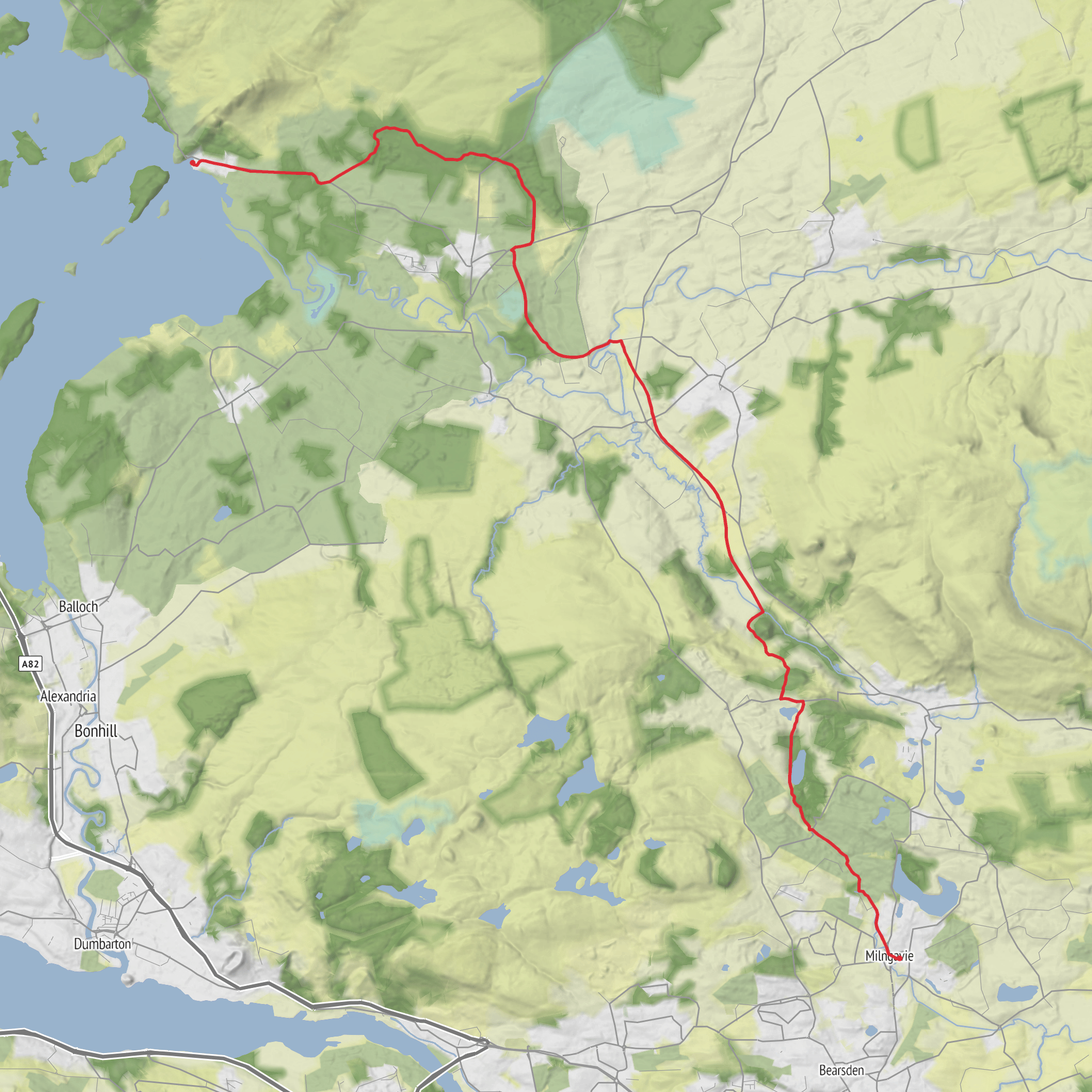 Craigallian Loch, Garadhban Forest and Balmaha mobile static map