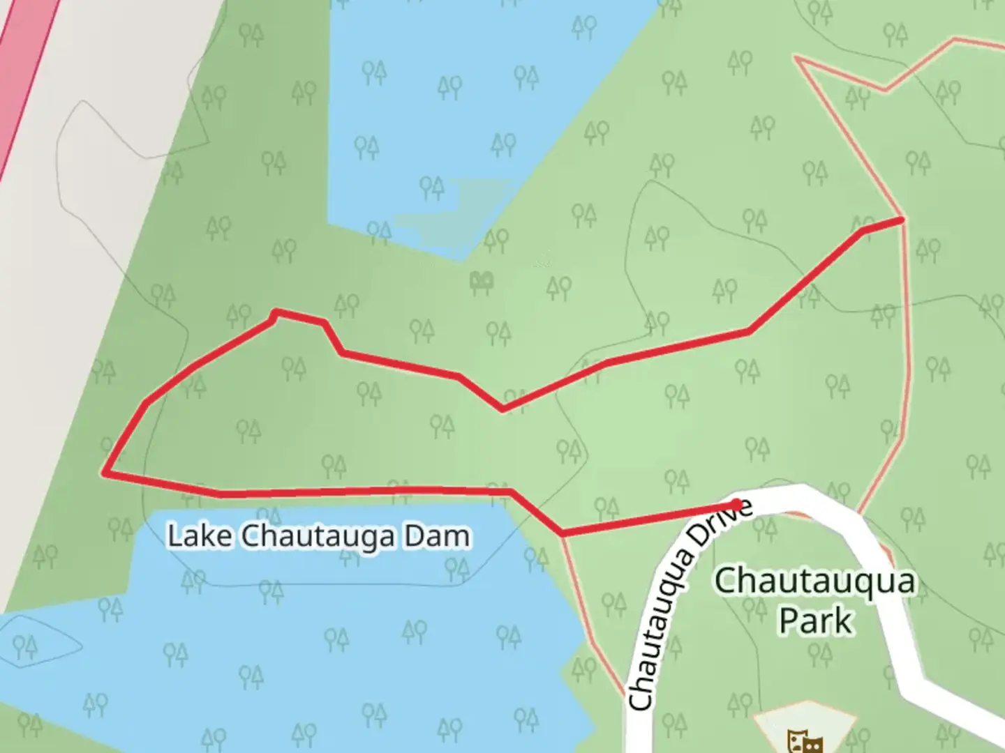 An image depicting the trail Canebrake Drive and its surrounding area.