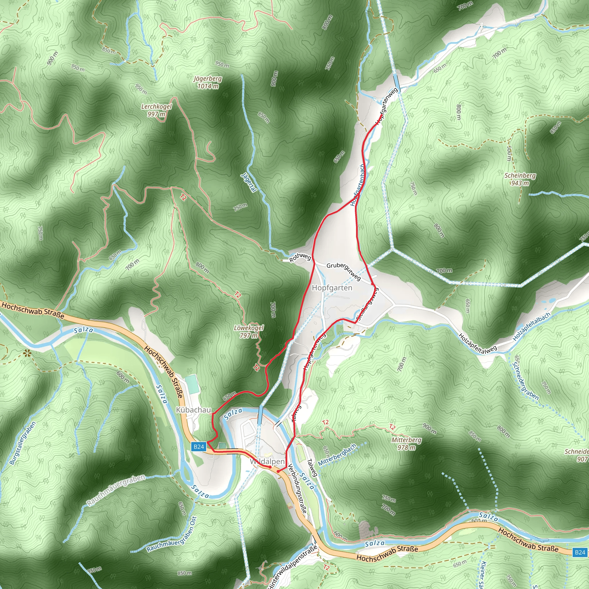 Hopfgartenrunde Wildalpen mobile static map