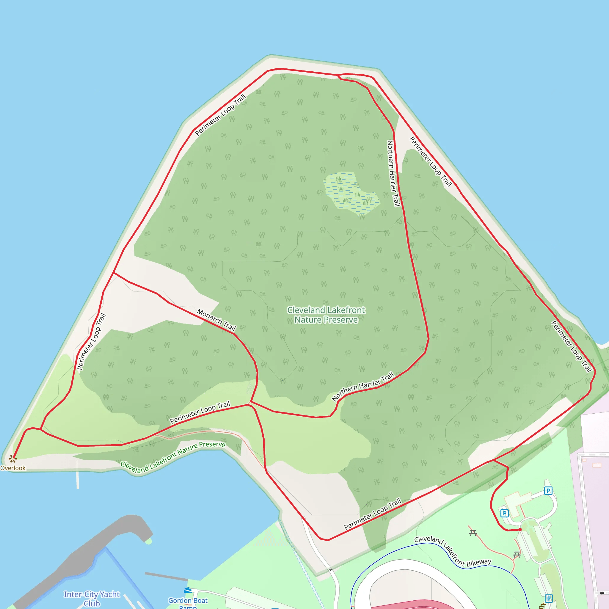 Monarch - Northern Harrier - Perimeter Loop Trail mobile static map